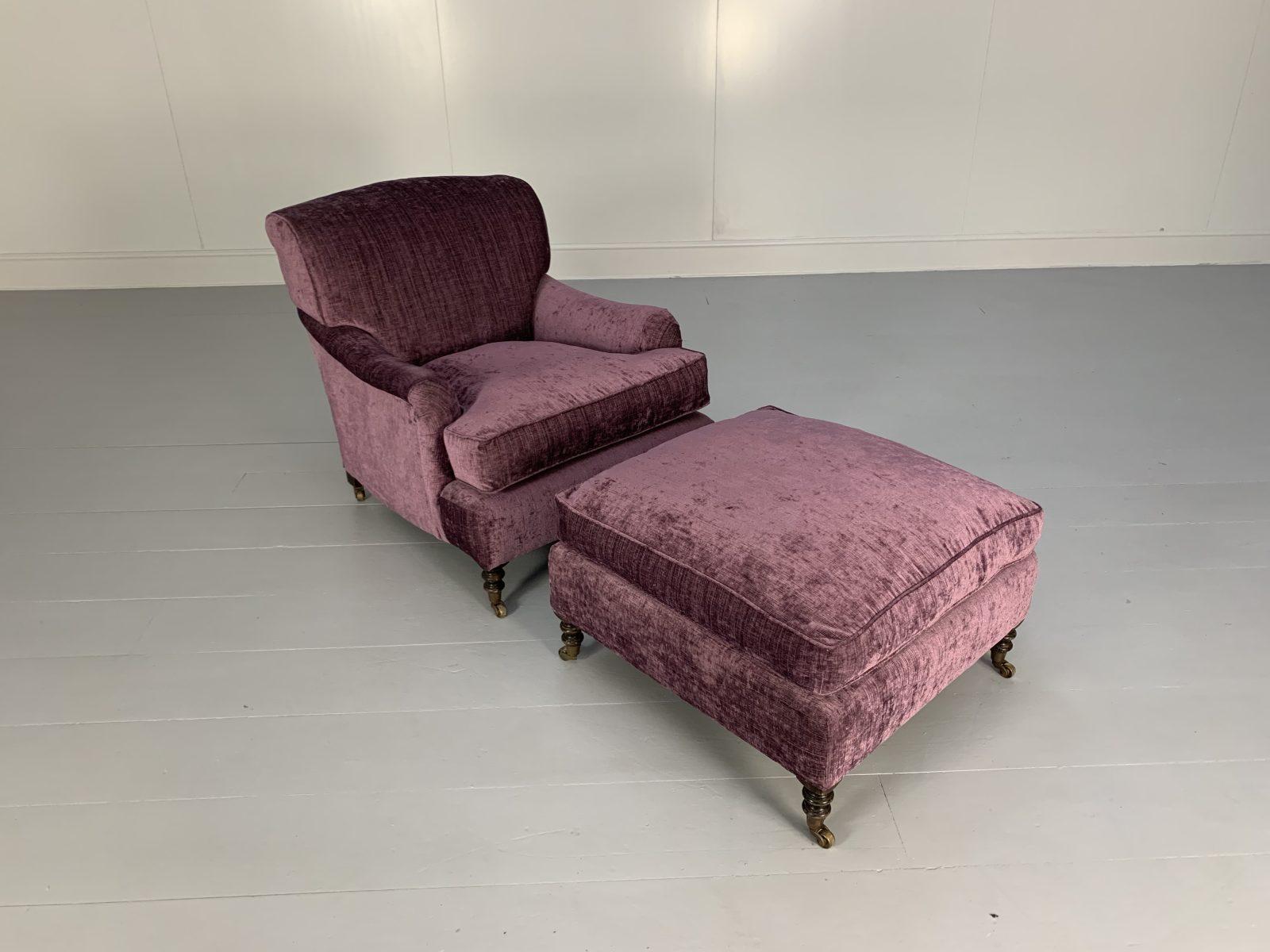 Hello Friends, and welcome to another unmissable offering from Lord Browns Furniture, the UK’s premier resource for fine Sofas and Chairs.
On offer on this occasion is an outstanding George Smith “Standard-Arm” Signature “Medium” Armchair and Run-Up