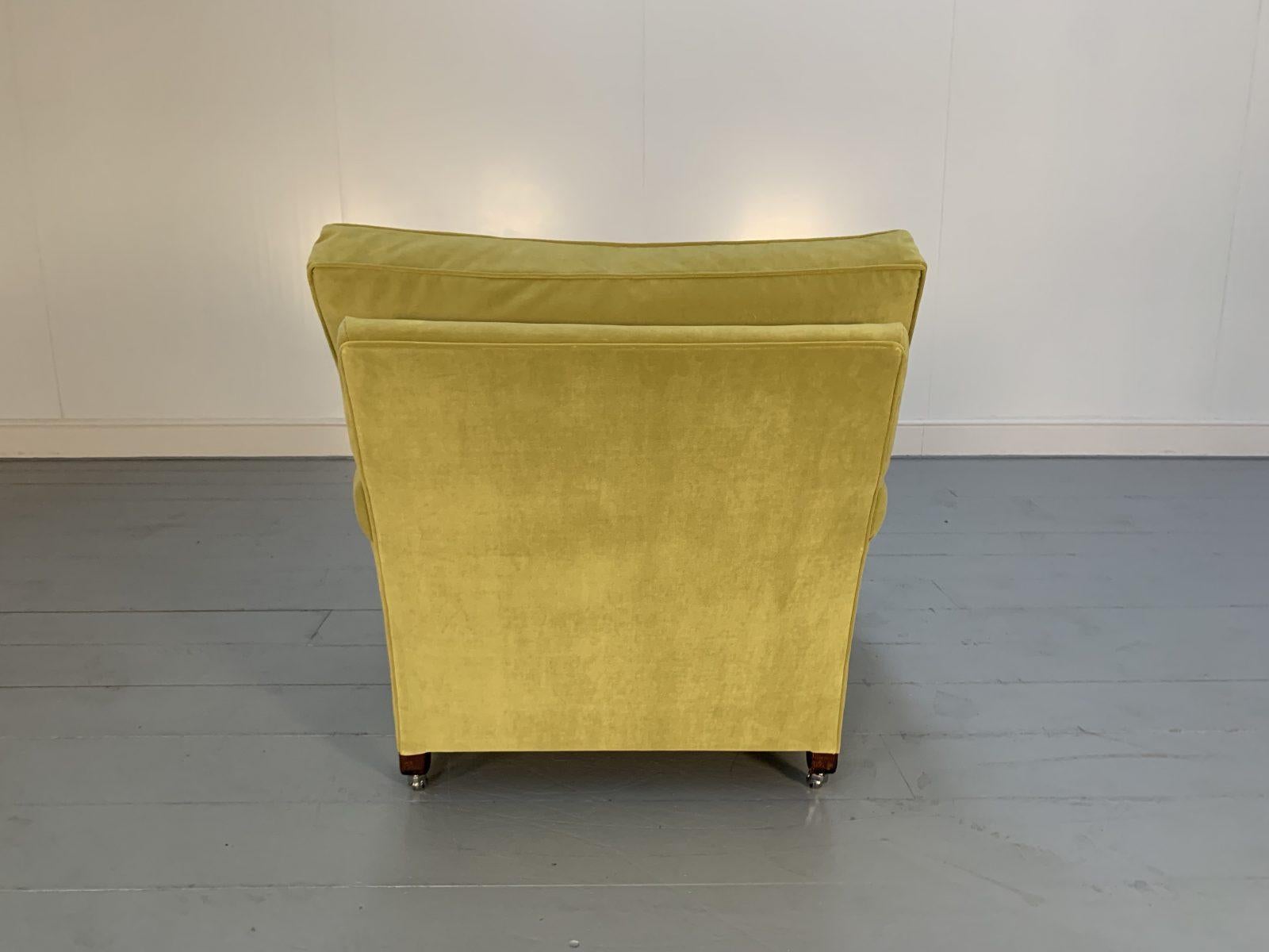 George Smith Armchair Signature “Full Scroll-Arm” in Yellow Velvet 1