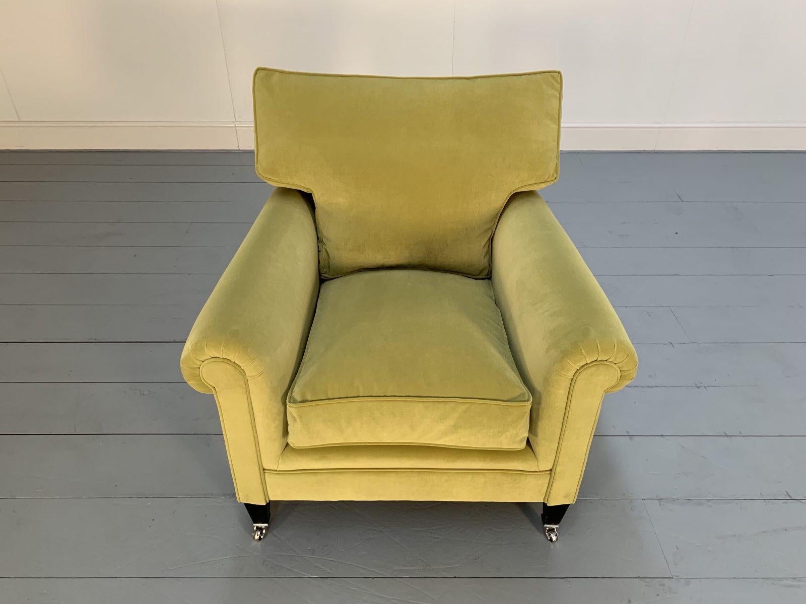 George Smith Armchair Signature “Full Scroll-Arm” in Yellow Velvet 4