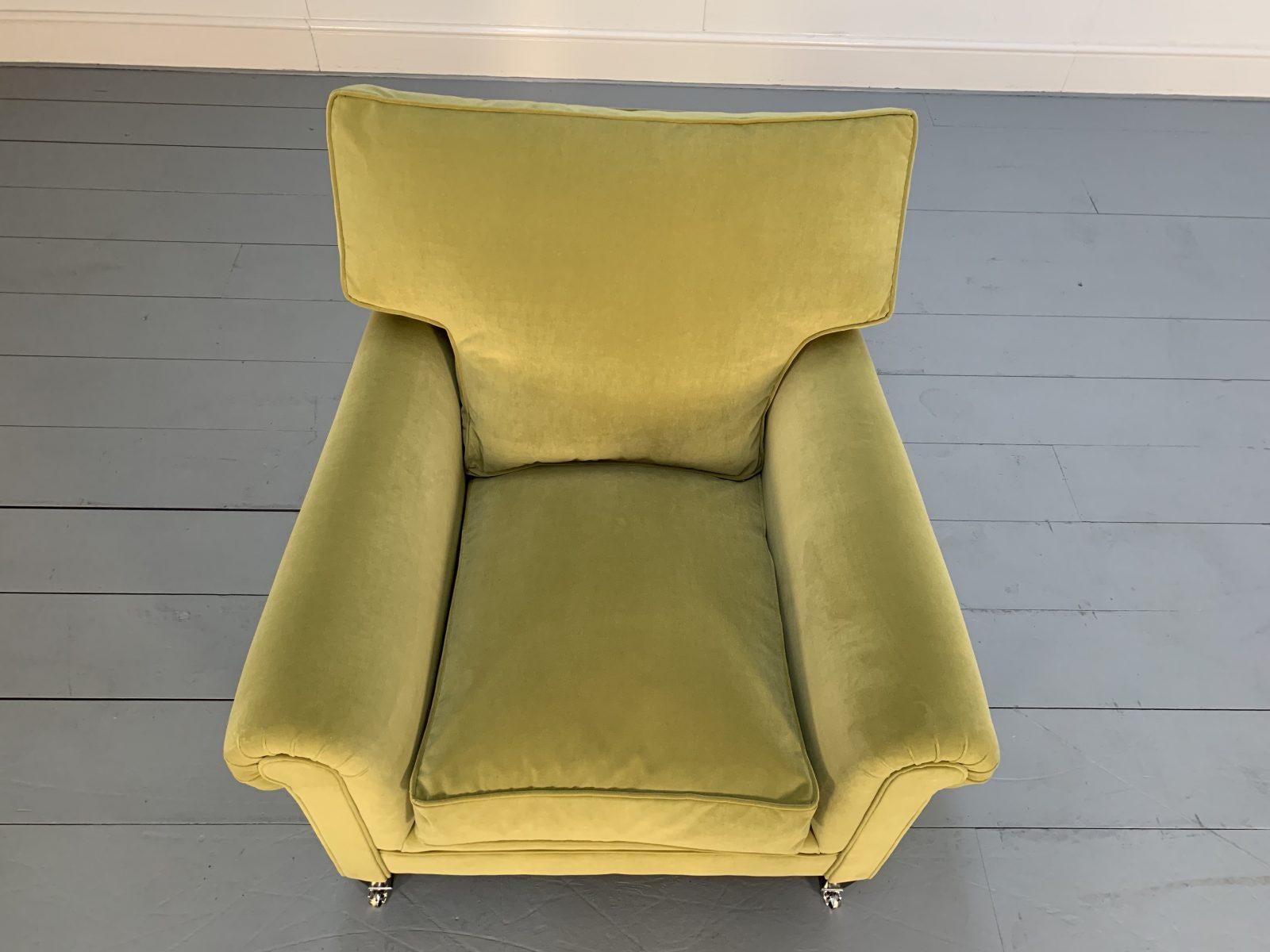 George Smith Armchair Signature “Full Scroll-Arm” in Yellow Velvet 5