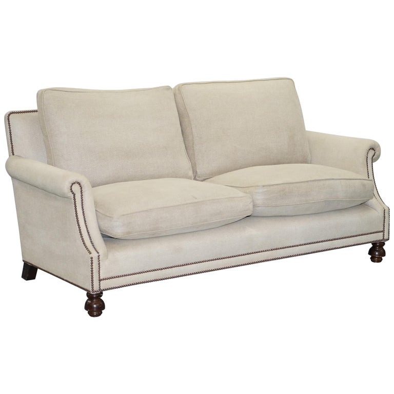 George Smith Arran Three Seater Sofa Feather Filled Cushions Stamped George Smith Arran Three Seater Sofa Feather Filled Cushions Stamped For