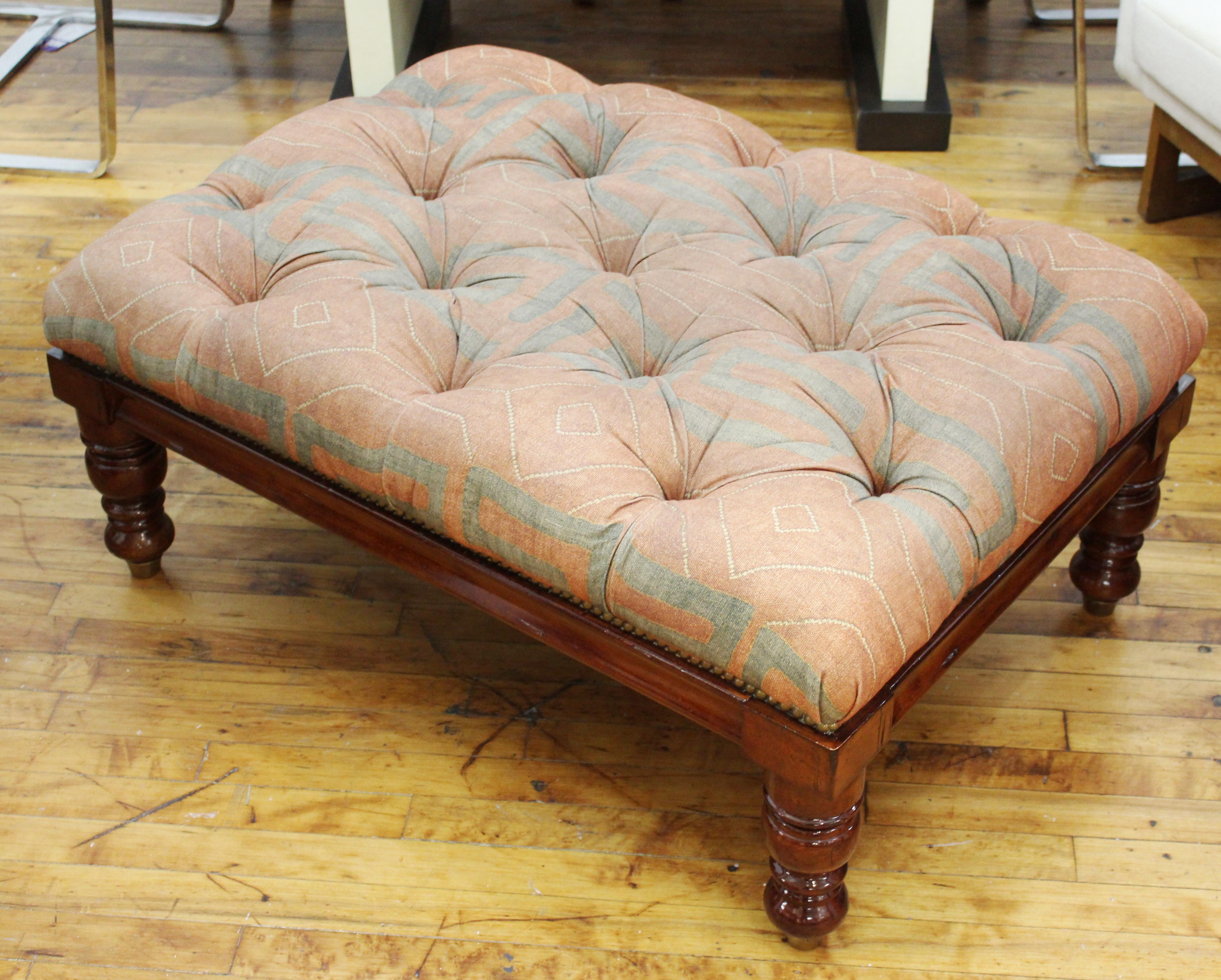 George Smith Attributed English Tufted Ottoman In Good Condition In New York, NY