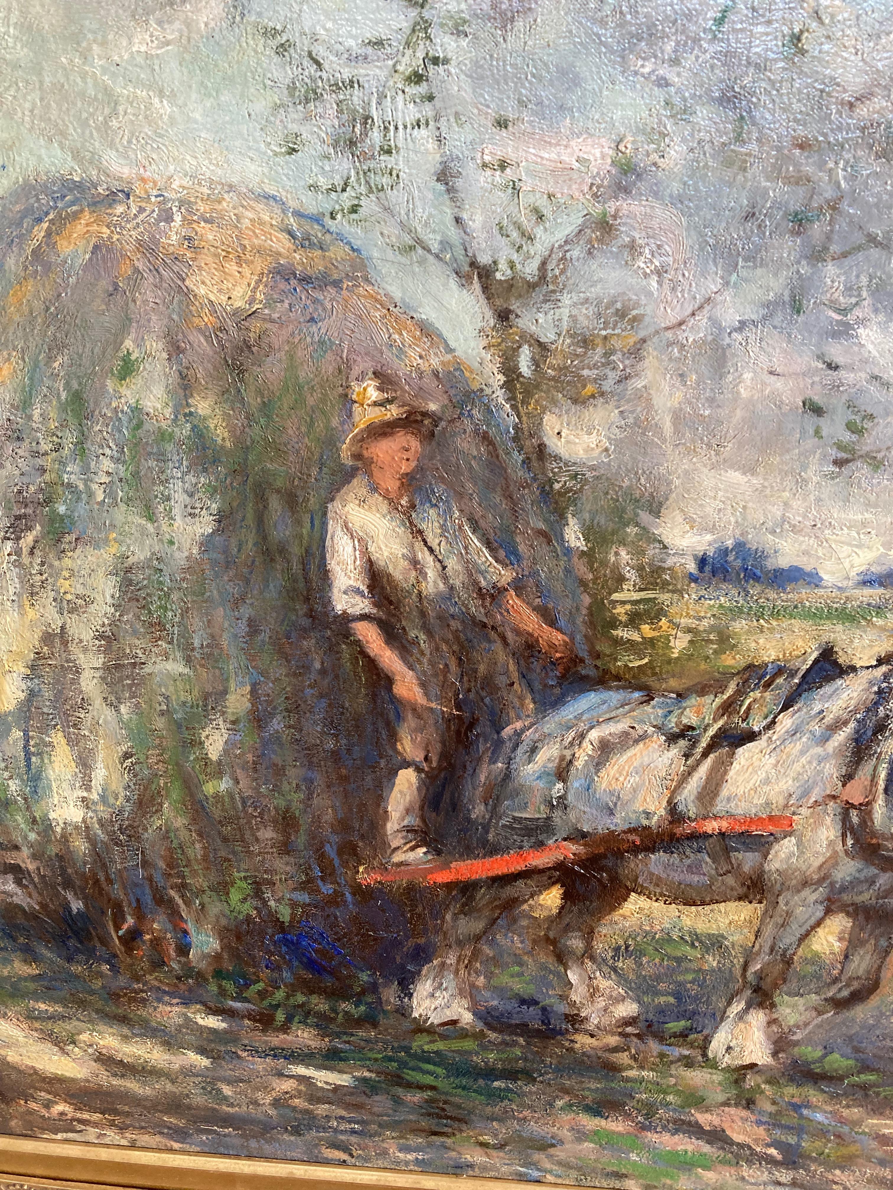 George Smith, Large Scottish Impressionist scene, Heavy horse at harvest time 1