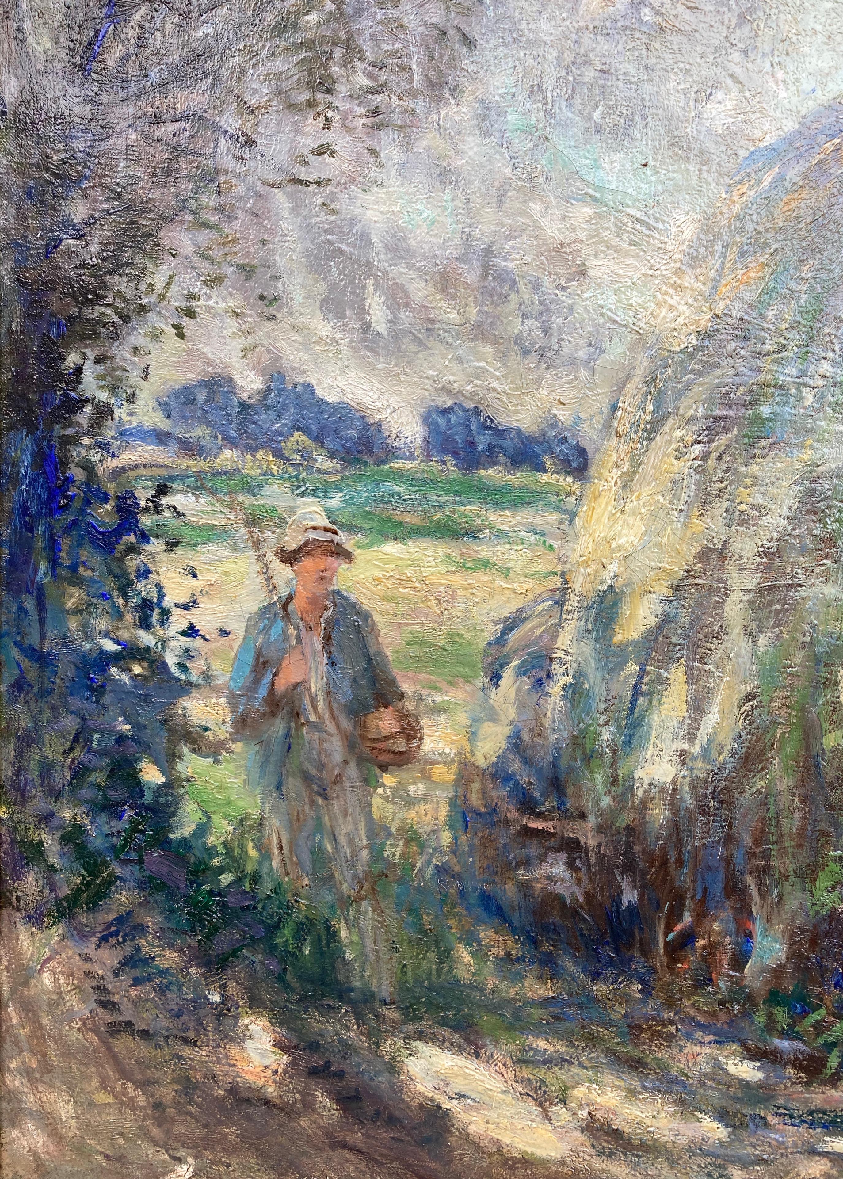 George Smith, Large Scottish Impressionist scene, Heavy horse at harvest time 3