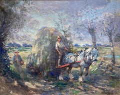 George Smith, Large Scottish Impressionist scene, Heavy horse at harvest time