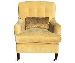 George Smith Silla Club con Brazos Enrollables Tapizada en Lino Beige - 1 de 2