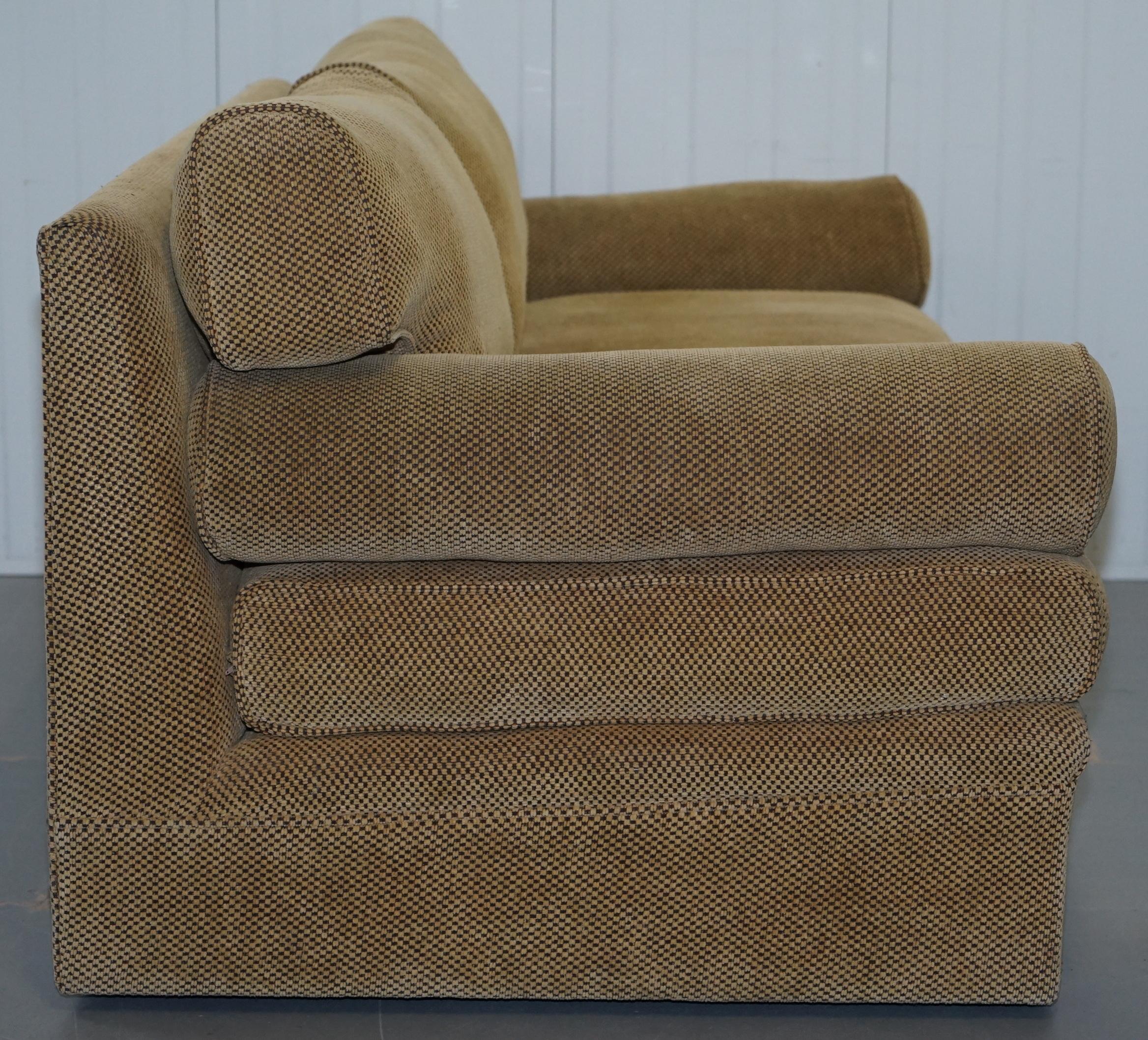 George Smith Bolster Three-Seat Sofa Feather Filled Cushions Stamped 4