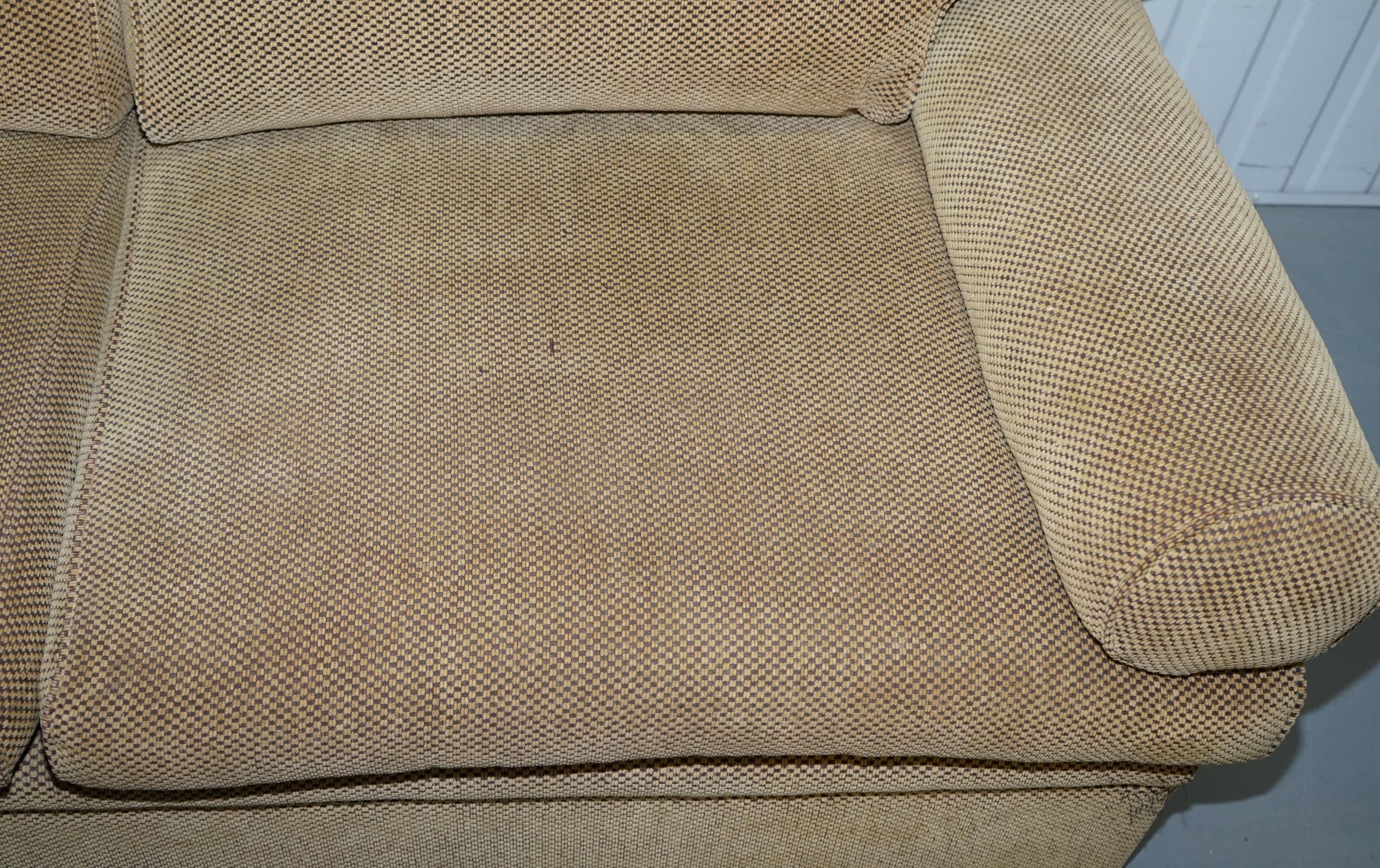 British George Smith Bolster Three-Seat Sofa Feather Filled Cushions Stamped