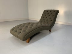George Smith “Brewster” Chaise Sofa in Grey Linen Fabric