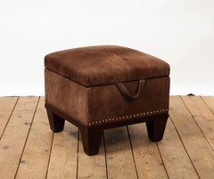 Coffre de rangement Empire en daim Brown Moderne Ottoman