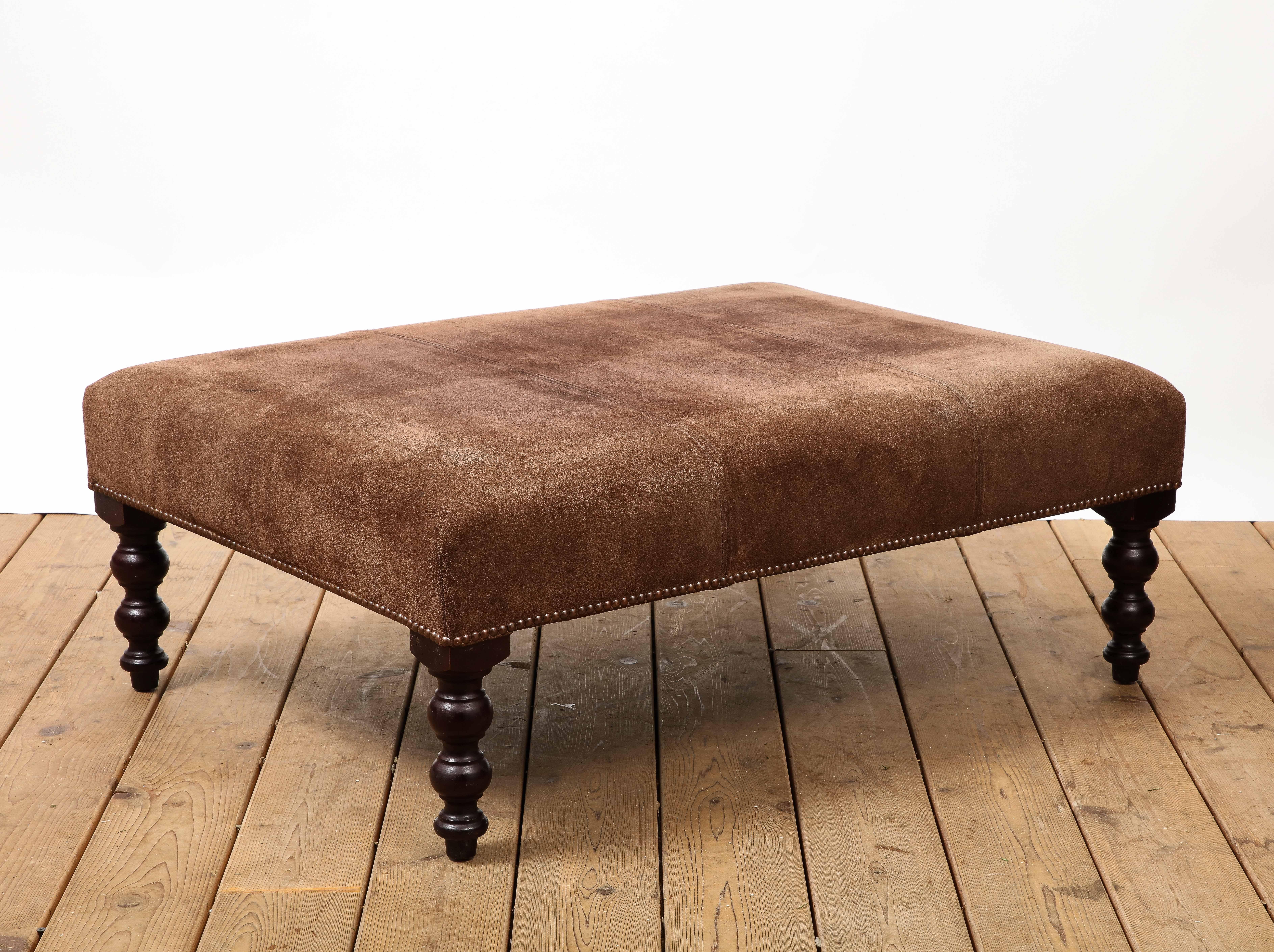 George Smith Brown Suede Ottoman 1