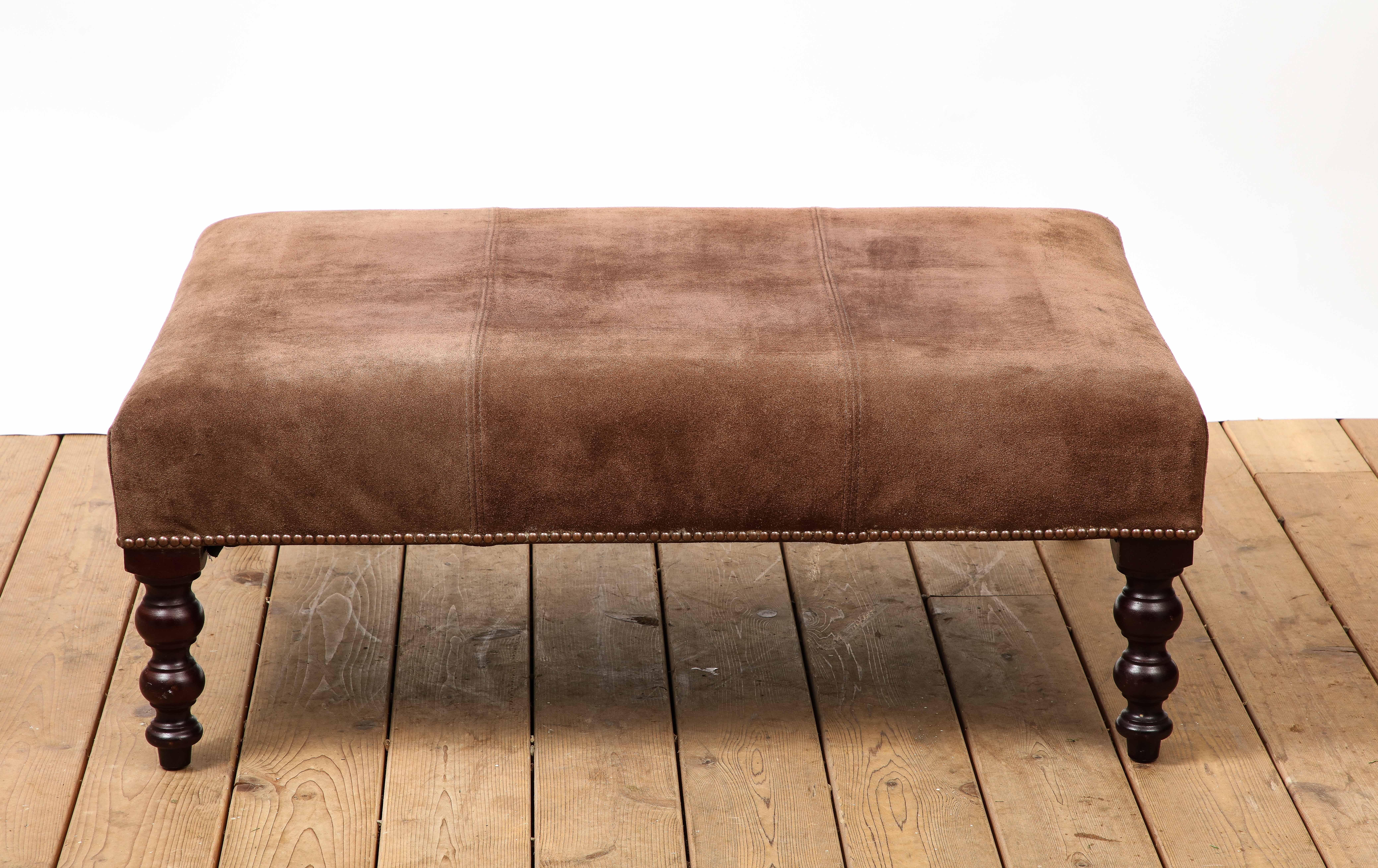 brown suede footstool