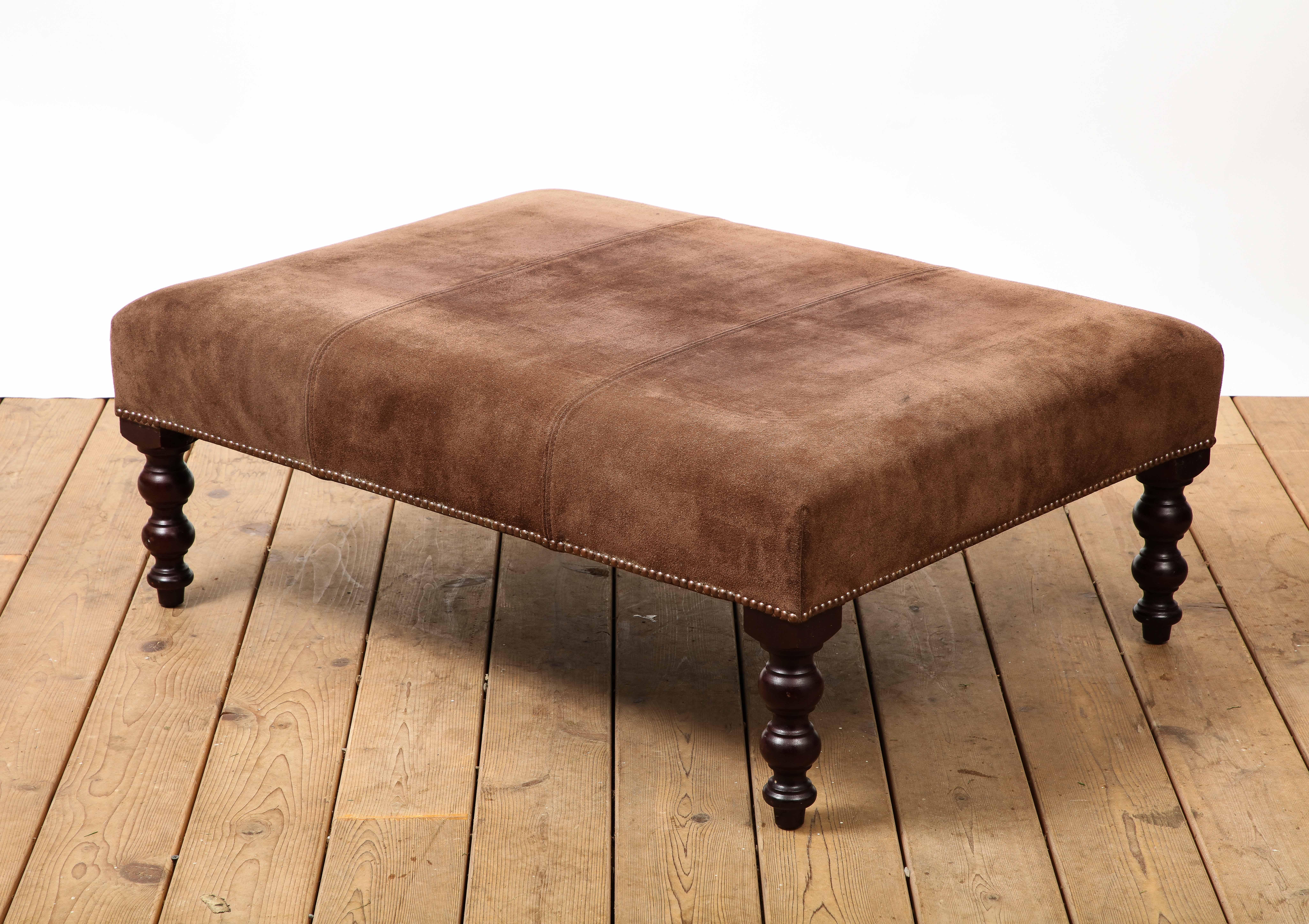 English George Smith Brown Suede Ottoman