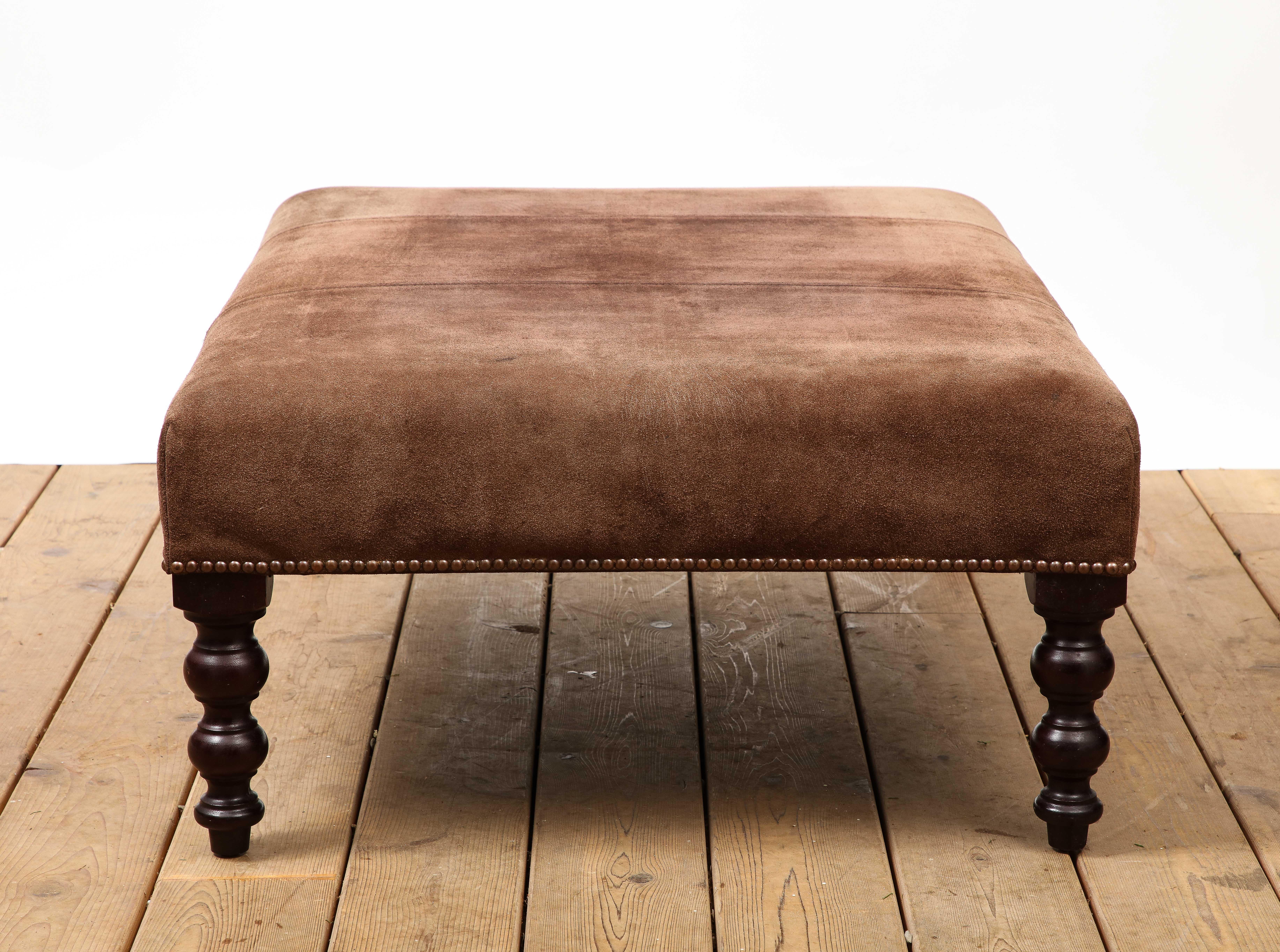 George Smith Brown Suede Ottoman In Good Condition In Chicago, IL