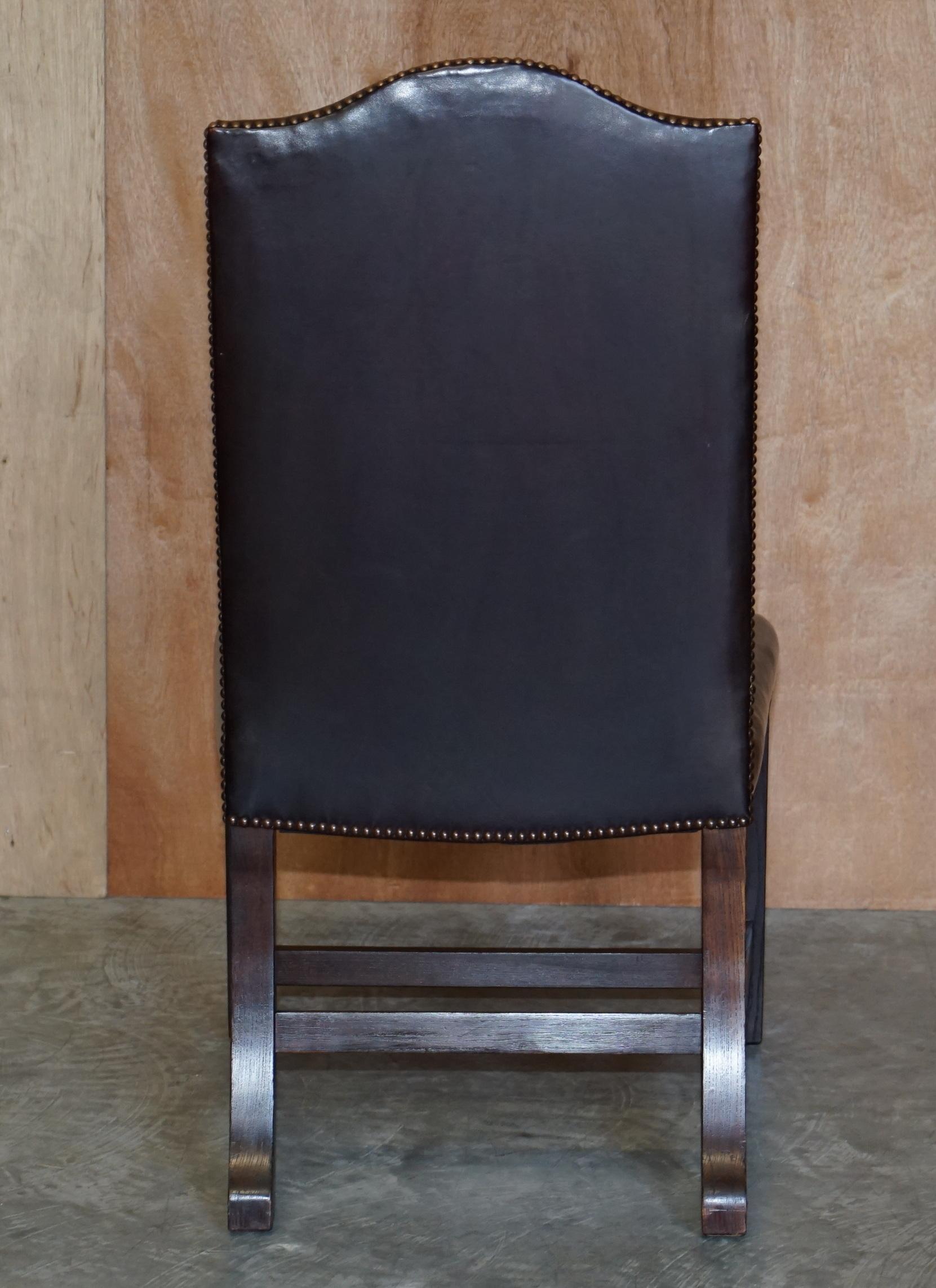 George Smith Buttoned Side Occasional Office Desk Chair Brown Leather (en anglais) en vente 4