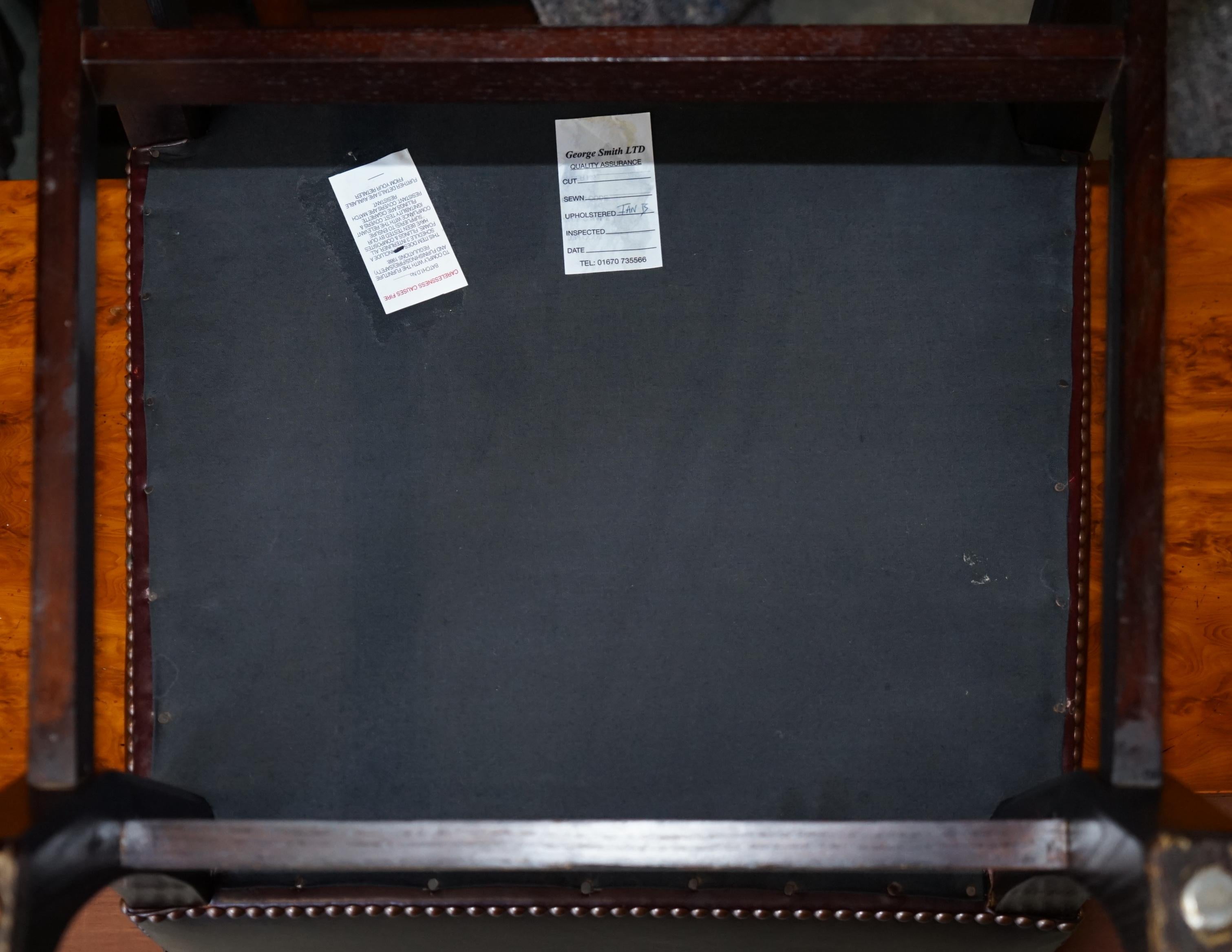 George Smith Buttoned Side Occasional Office Desk Chair Brown Leather (en anglais) en vente 6