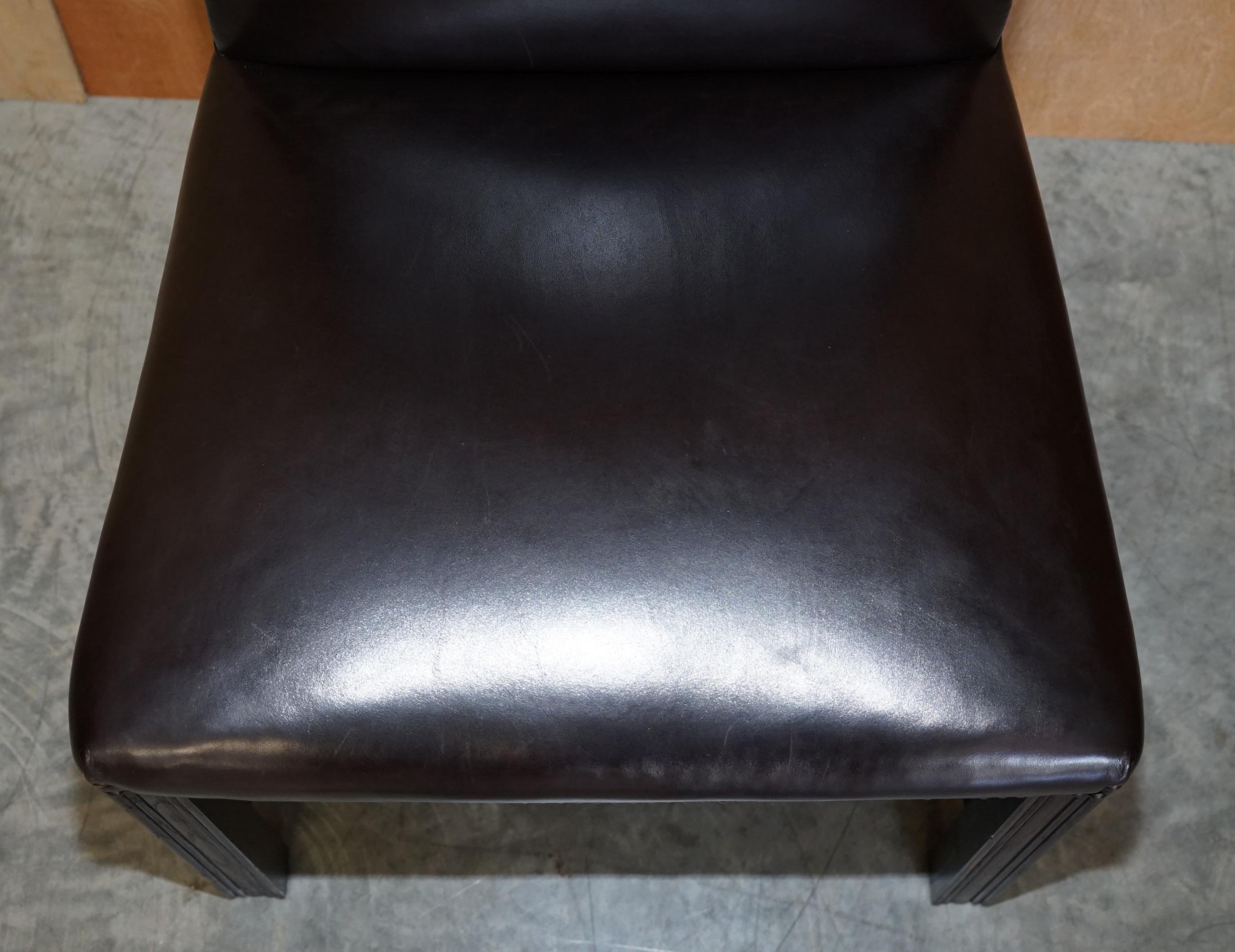 Hand-Crafted George Smith Buttoned Side Occasional Office Desk Chair Brown Leather For Sale
