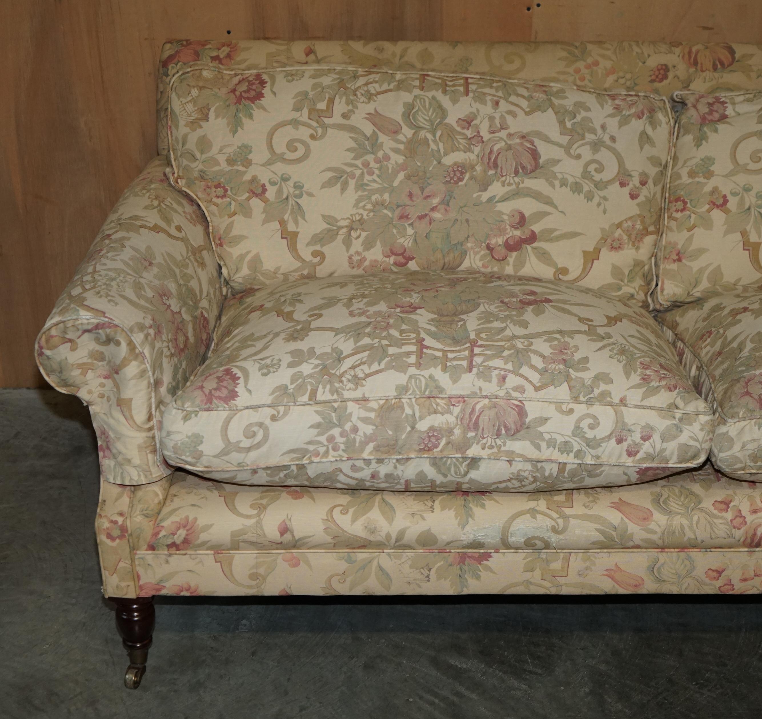 English GEORGE SMITH CHELSEA 3 SEAT SOFA IN ORIGINAL UPHOLSTERY PART SUiTE For Sale