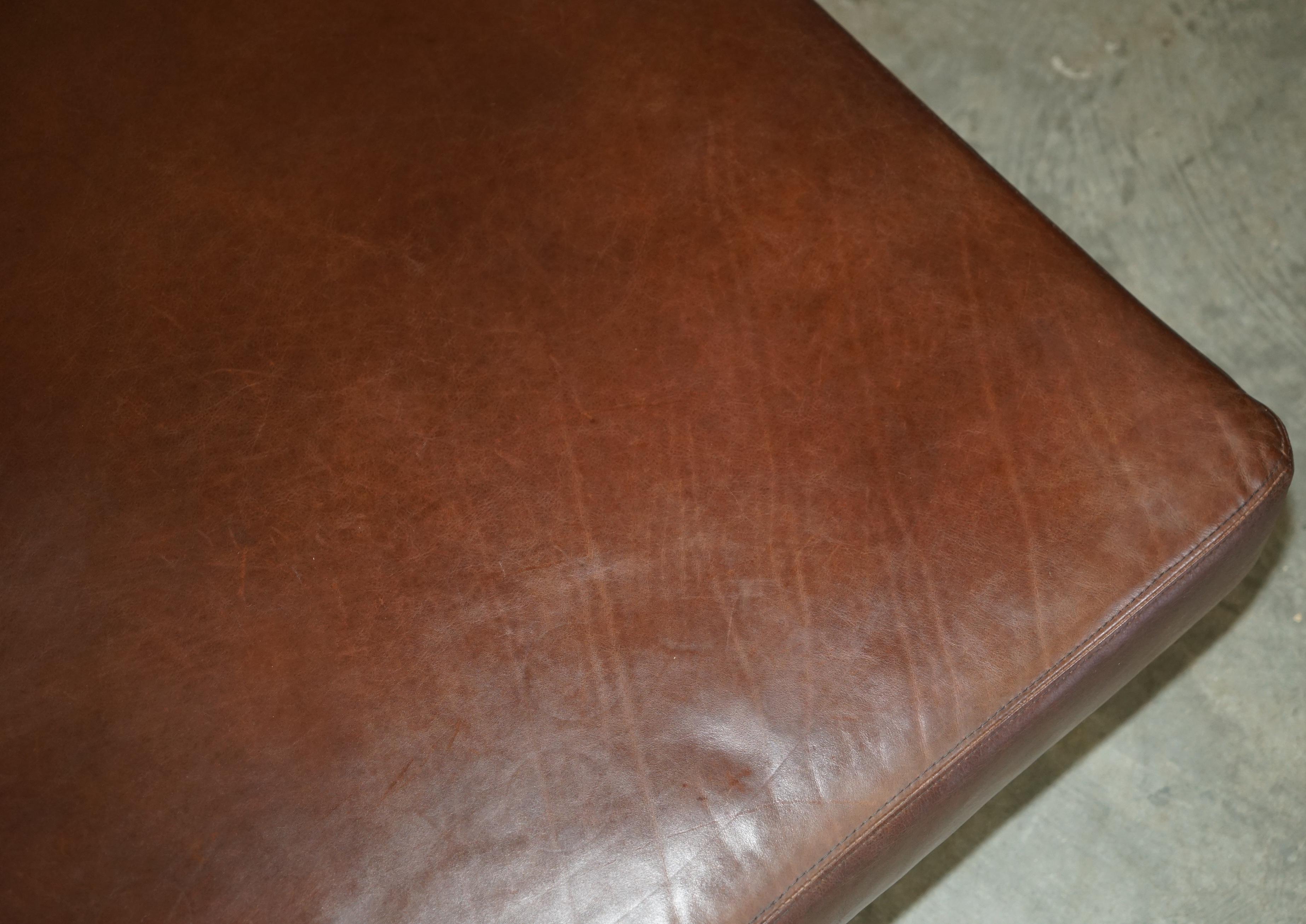Fatto a mano CALZOLAIO OTTOMANO GEORGE SMITH CHELSEA LONDON GRANDE IN PELLE TINTURA A MANO DI MARRONE