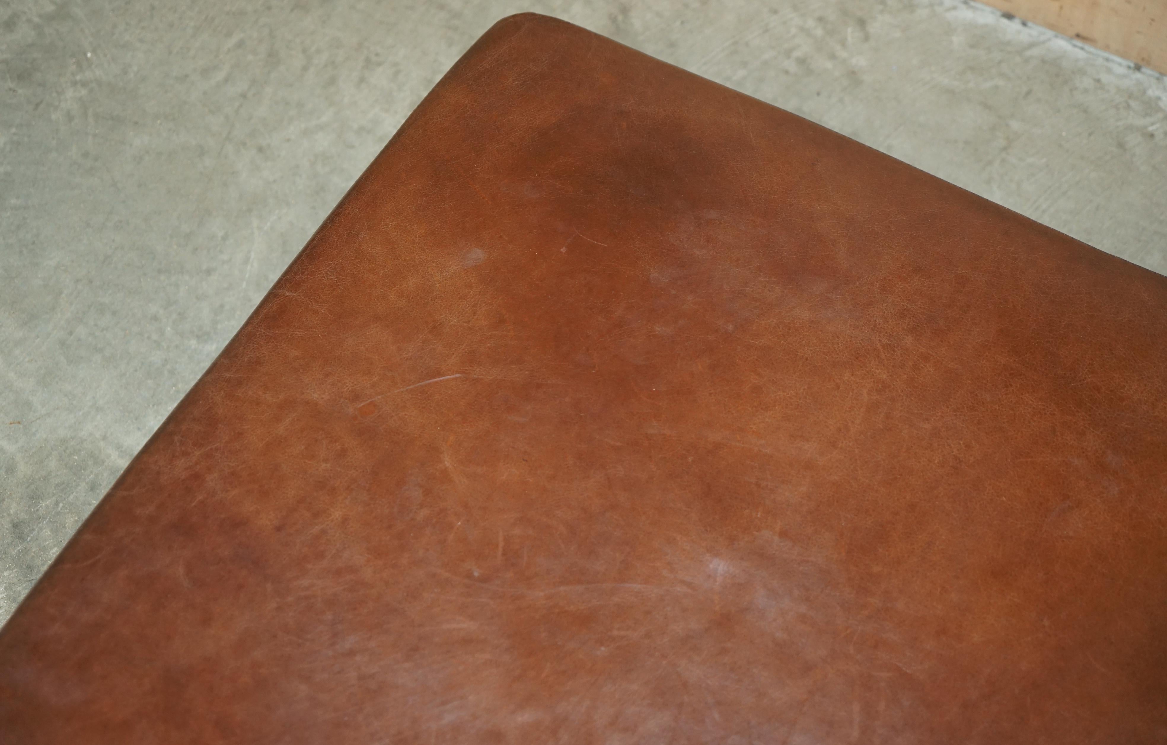 XX secolo CALZOLAIO OTTOMANO GEORGE SMITH CHELSEA LONDON GRANDE IN PELLE TINTURA A MANO DI MARRONE