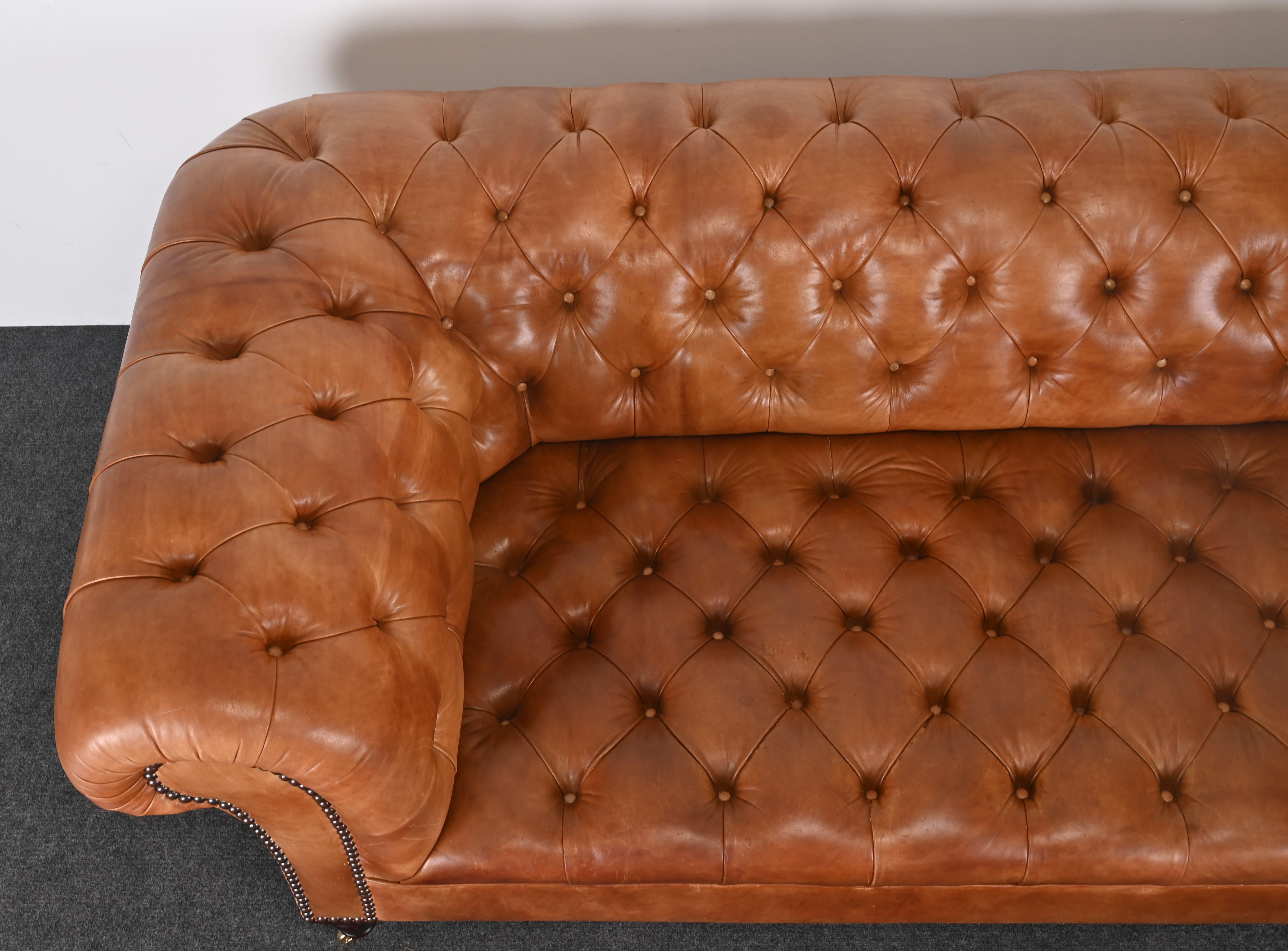 Leather George Smith Chesterfield Sofa