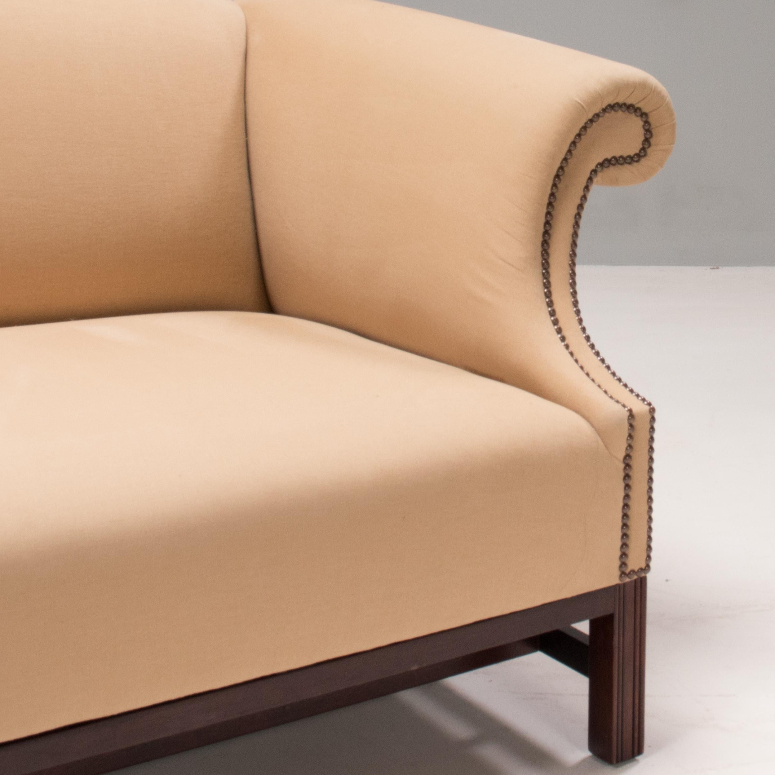 George Smith Chippendale Fixed Seat Cream Fabric Sofa, 2 Seater 5
