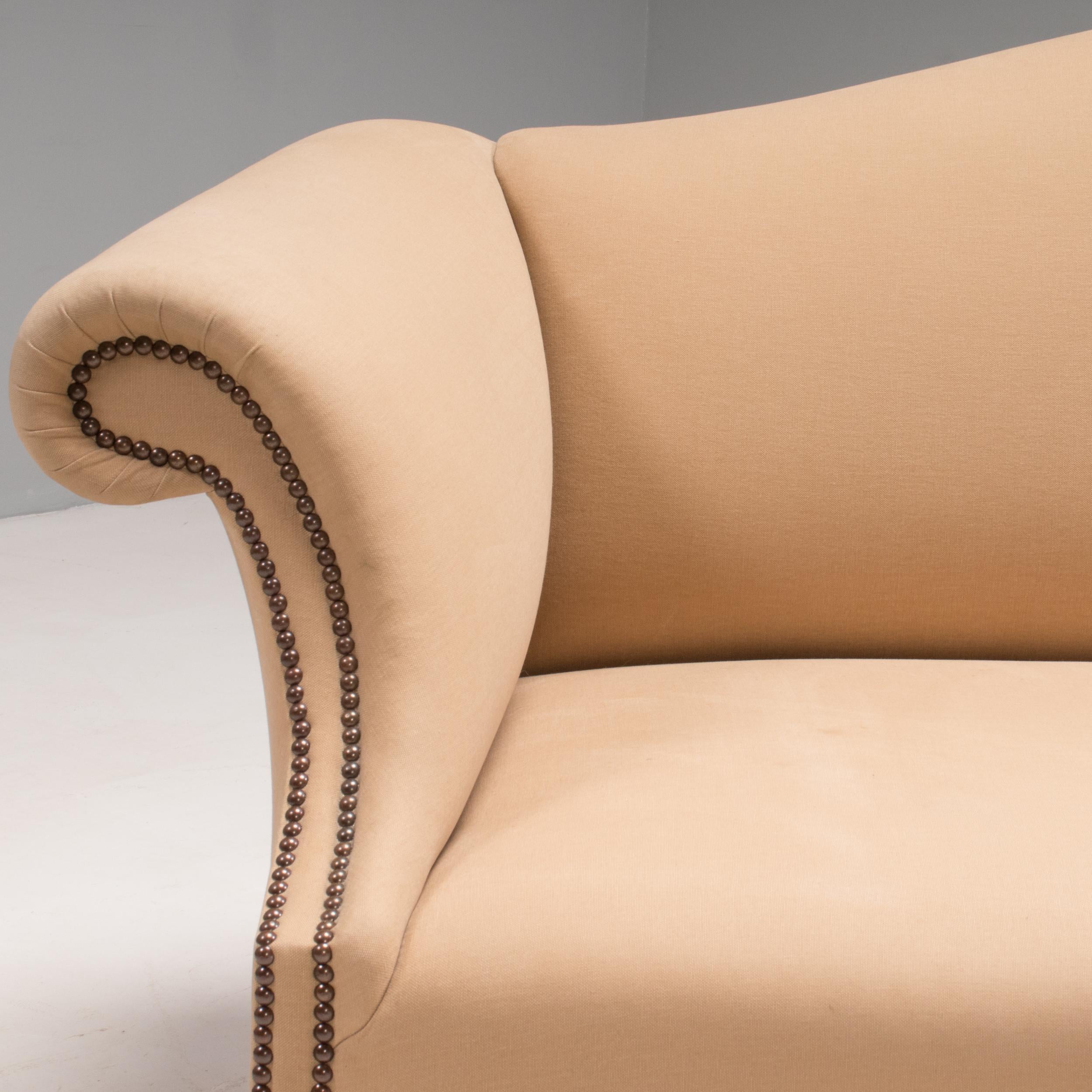 George Smith Chippendale Fixed Seat Cream Fabric Sofa, 2 Seater 6