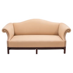 George Smith Chippendale Fixed Seat Cream Fabric Sofa, 3 Seat