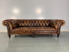 George Smith "Early Victorian Chesterfield " Buttoned Sofa in Brown Leather