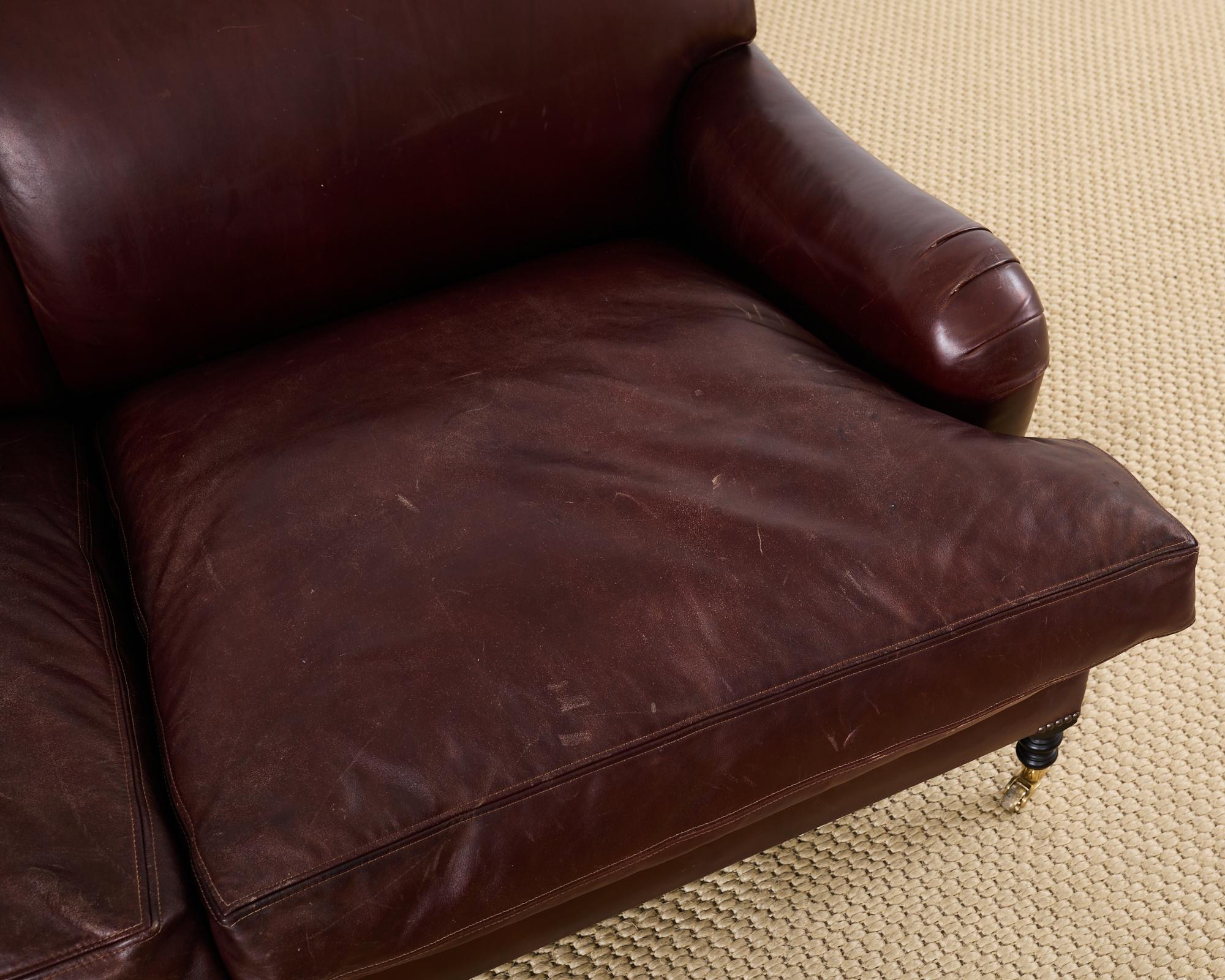 Canapé en cuir Signature de George Smith Howard and Sons en vente 1
