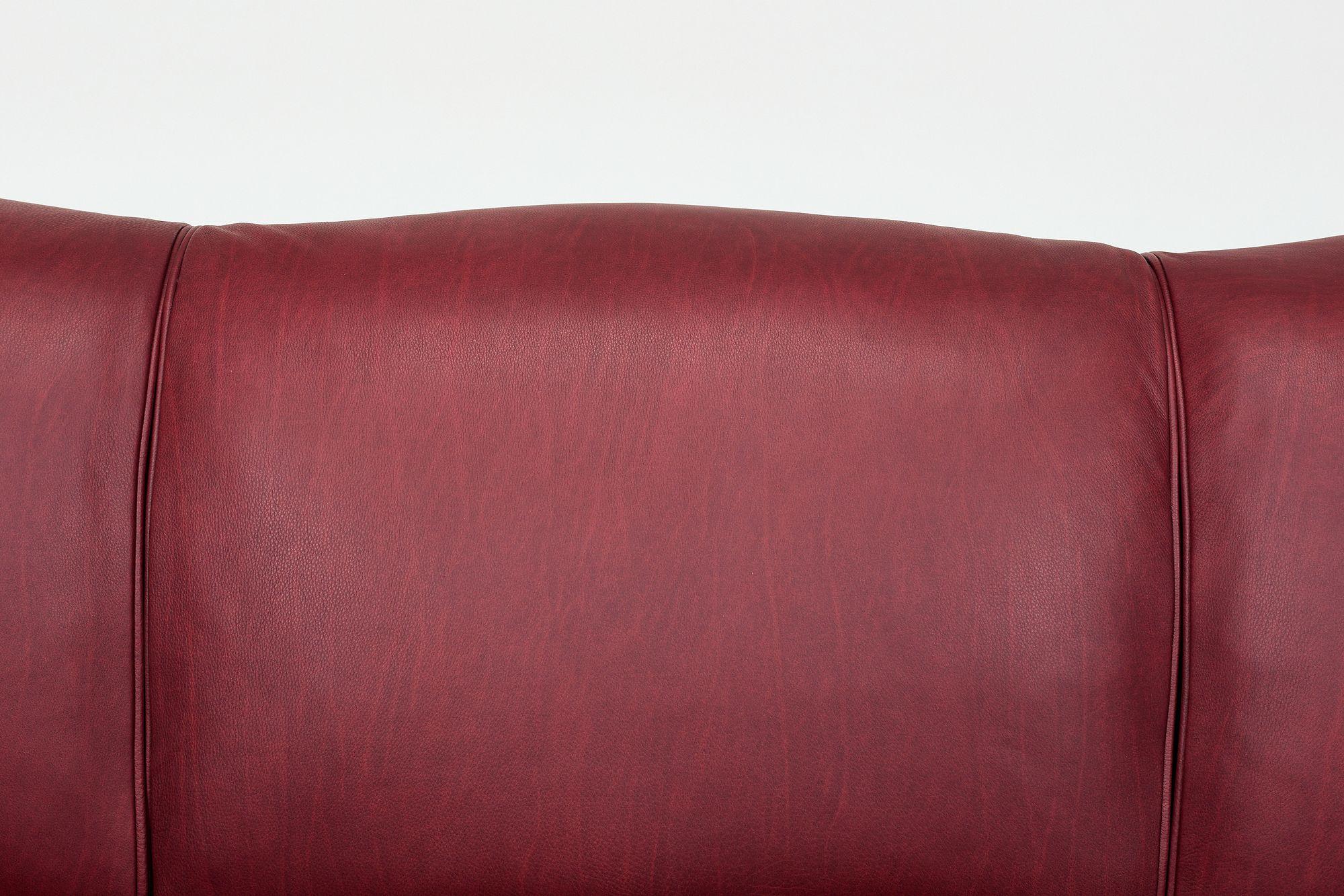 George Smith English Oxblood Leather Scroll Arm Signature Sofa, 2000s For Sale 3