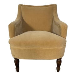 George Smith “Fairhill" Armchair in Olive Gold Mohair-Velvet