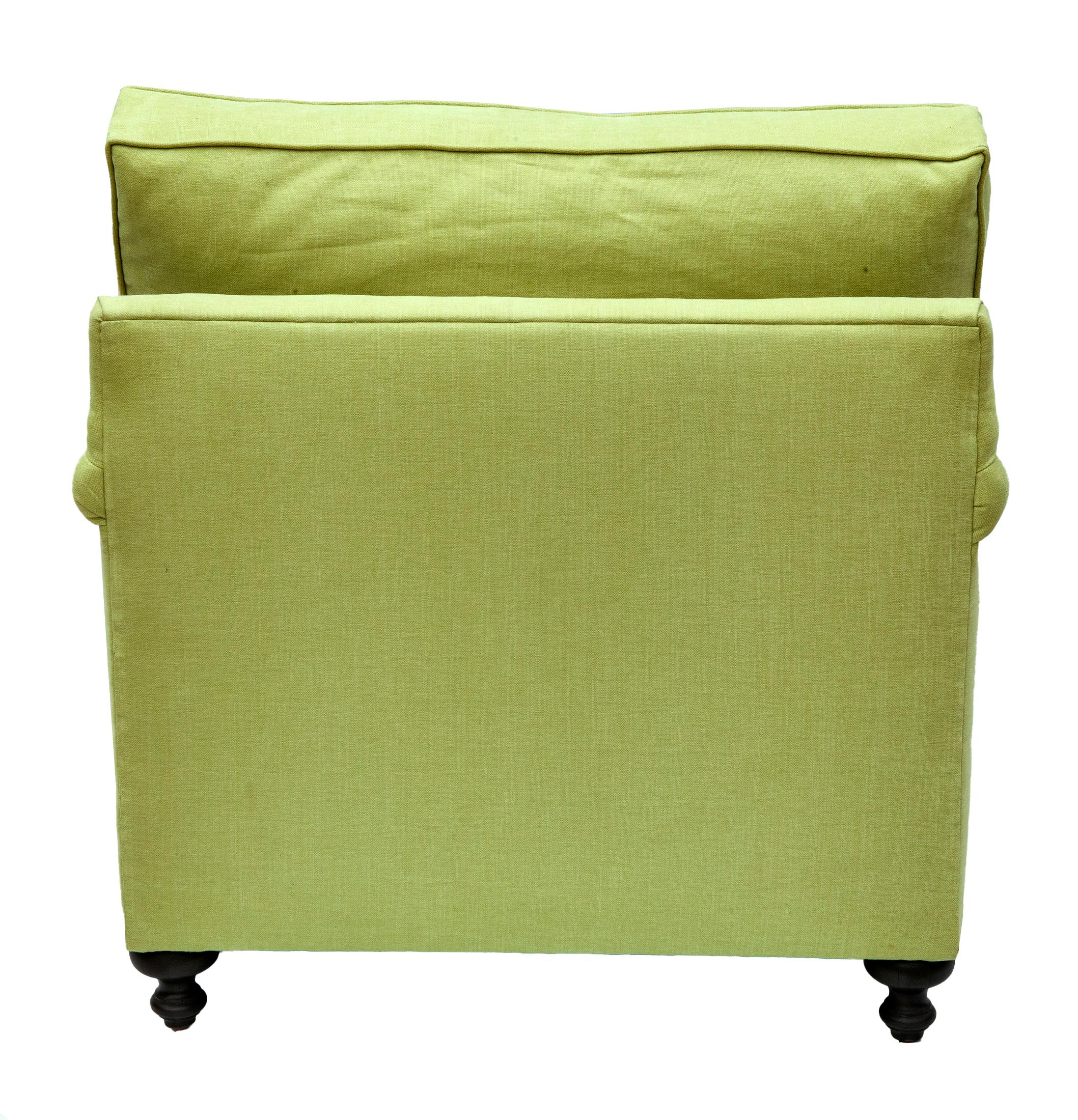 XX secolo Sedia Club in piuma e piumino di George Smith & Smith in lino Lime Romo in vendita