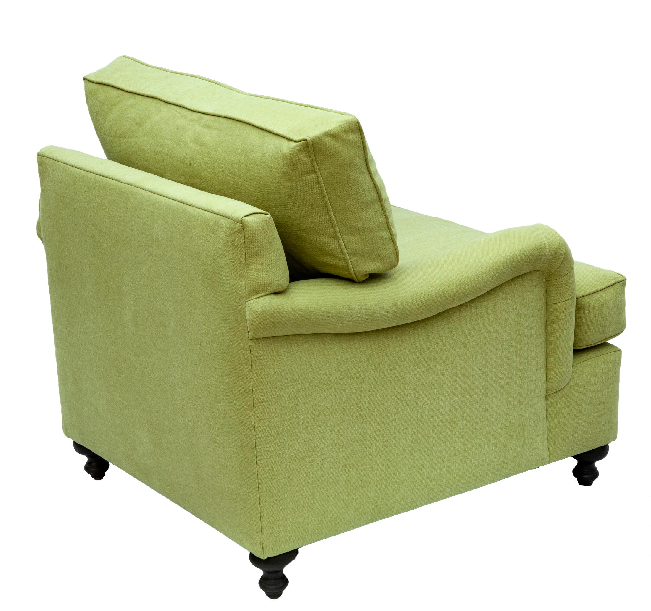 Noce Sedia Club in piuma e piumino di George Smith & Smith in lino Lime Romo in vendita