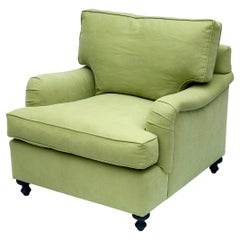 Sedia Club in piuma e piumino di George Smith & Smith in lino Lime Romo