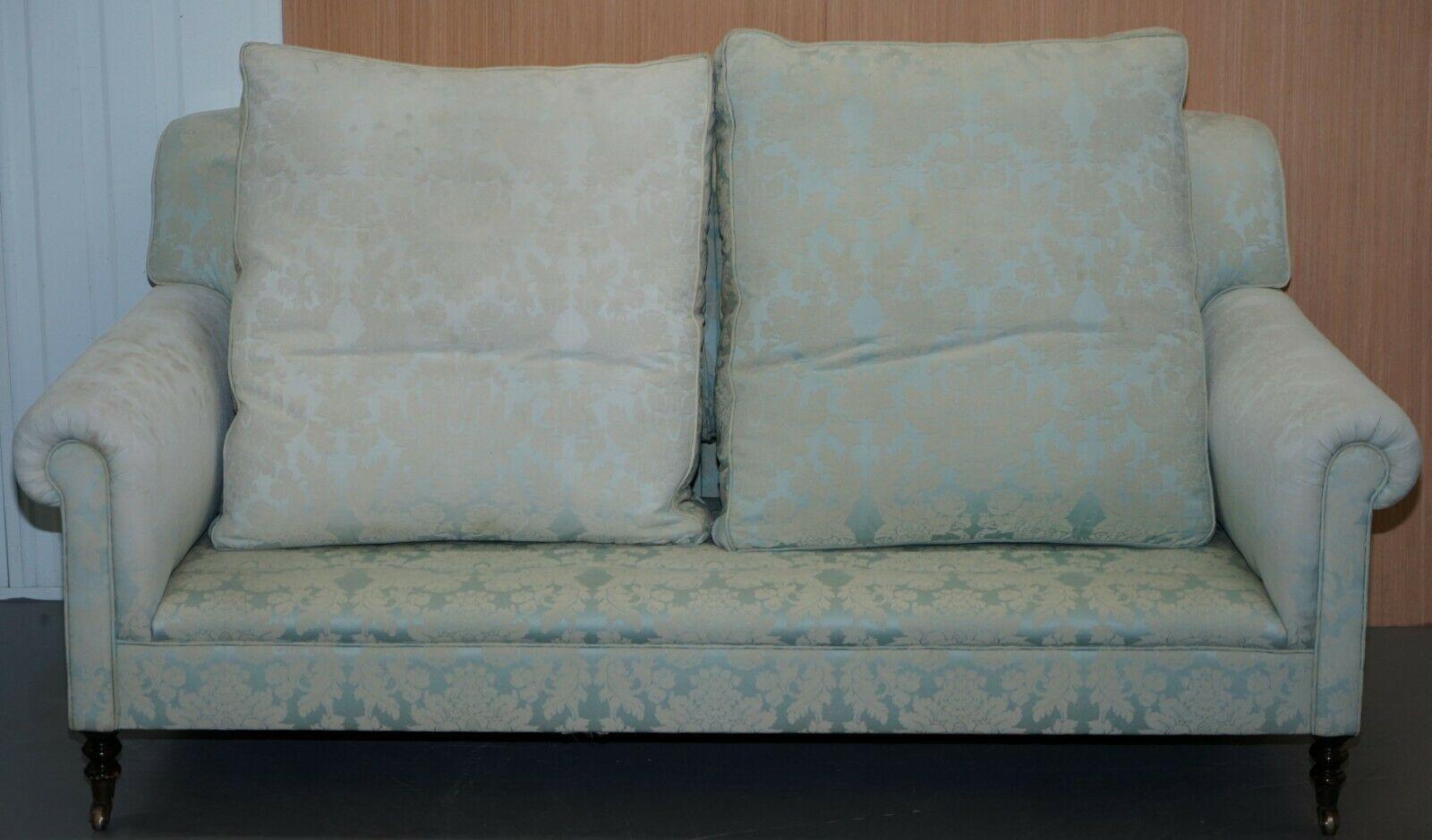George Smith Full Scroll Arm Signature Sofa Large Feather Cushions 2