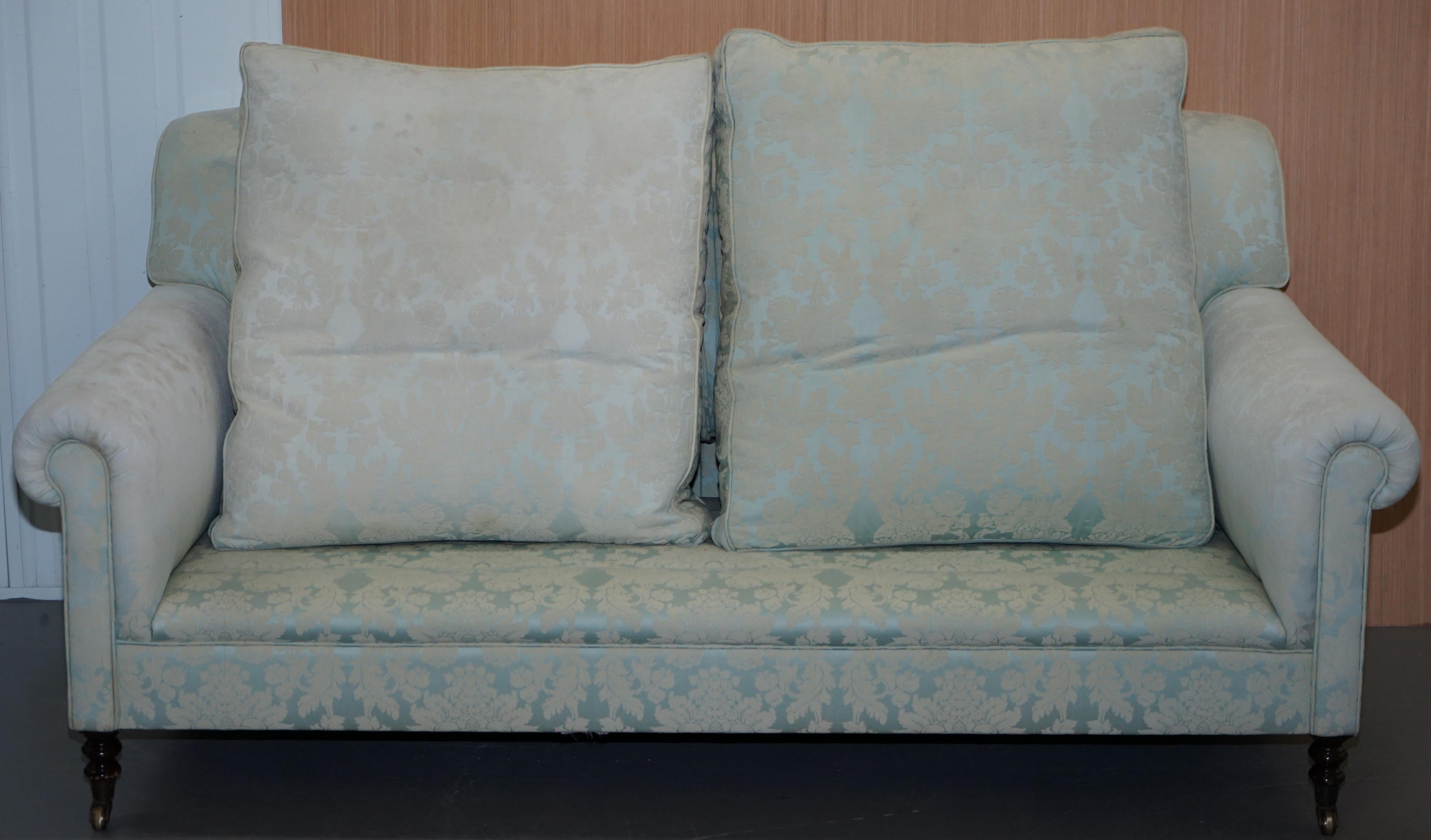 George Smith Full Scroll Arm Signature Sofa Large Feather Cushions 6