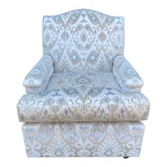 Gregorius Pineo Fully Upholstered Club Chair W Ikat Silk Velvet
