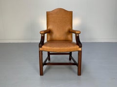 George Smith "Gainsborough" Unbuttoned Carver Armchair - In Tan-Brown Leather