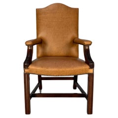 George Smith "Gainsborough" Unbuttoned Carver Armchair - In Tan-Brown Leather