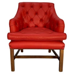 George Smith "Georgian" Leather Armchair - In Vintaged Red Leather