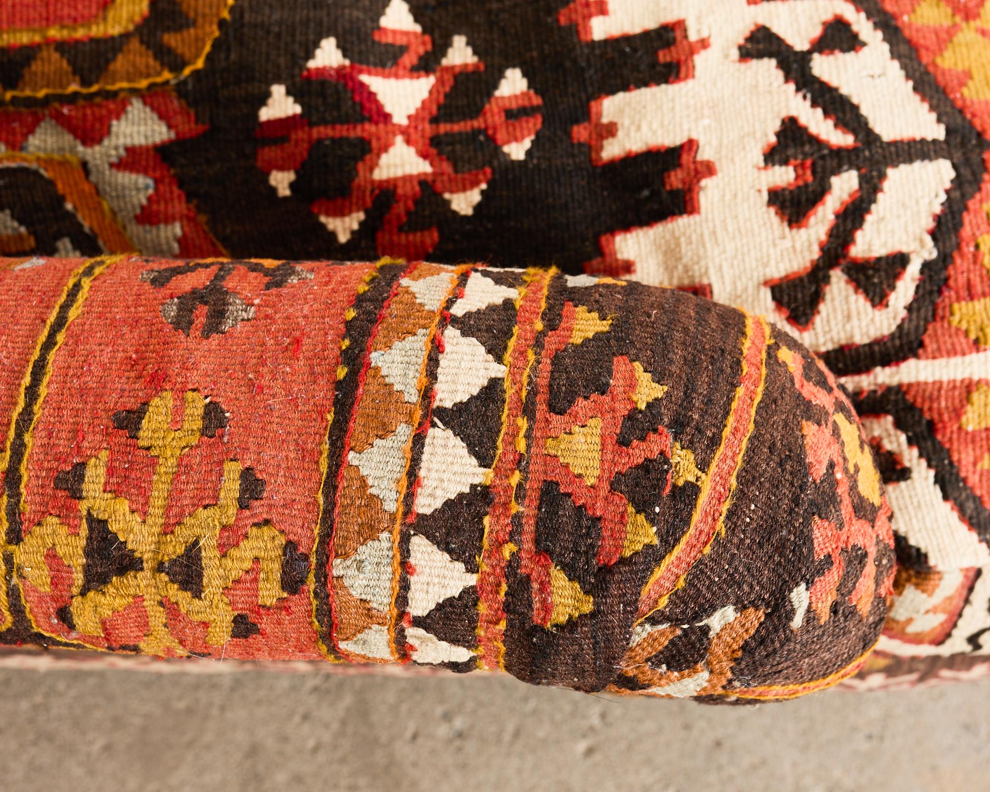 George Smith Howard & Sons Kilim Upholstered Scroll Arm Sofa 5
