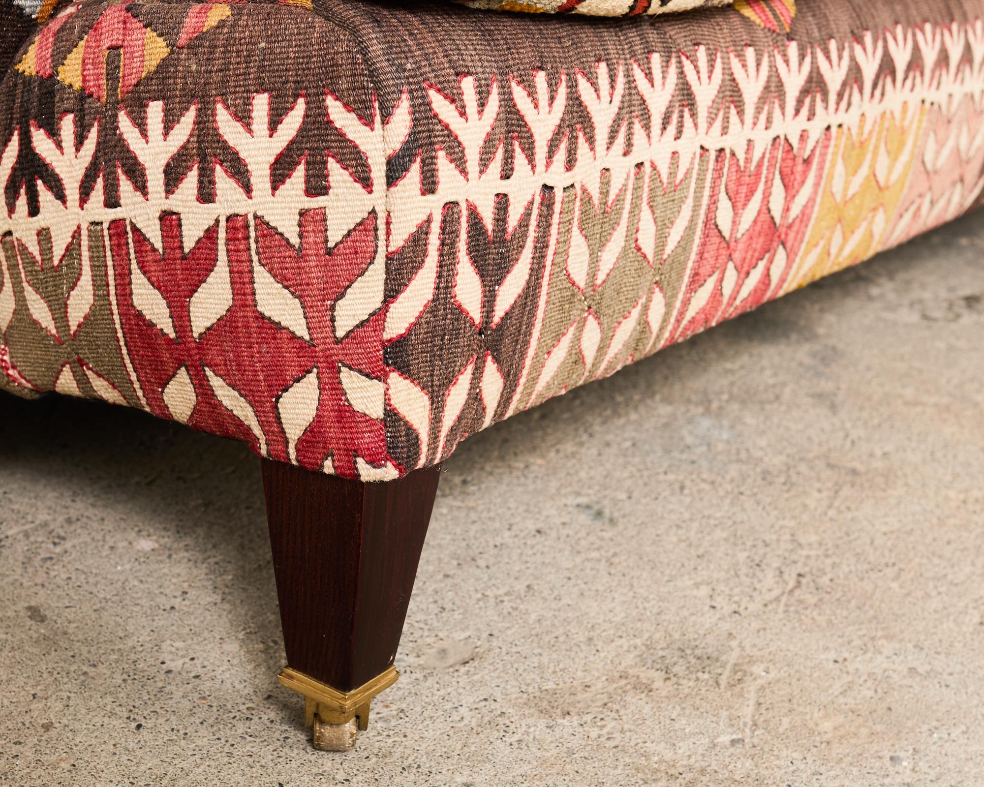 George Smith Howard & Sons Kilim Upholstered Scroll Arm Sofa 6