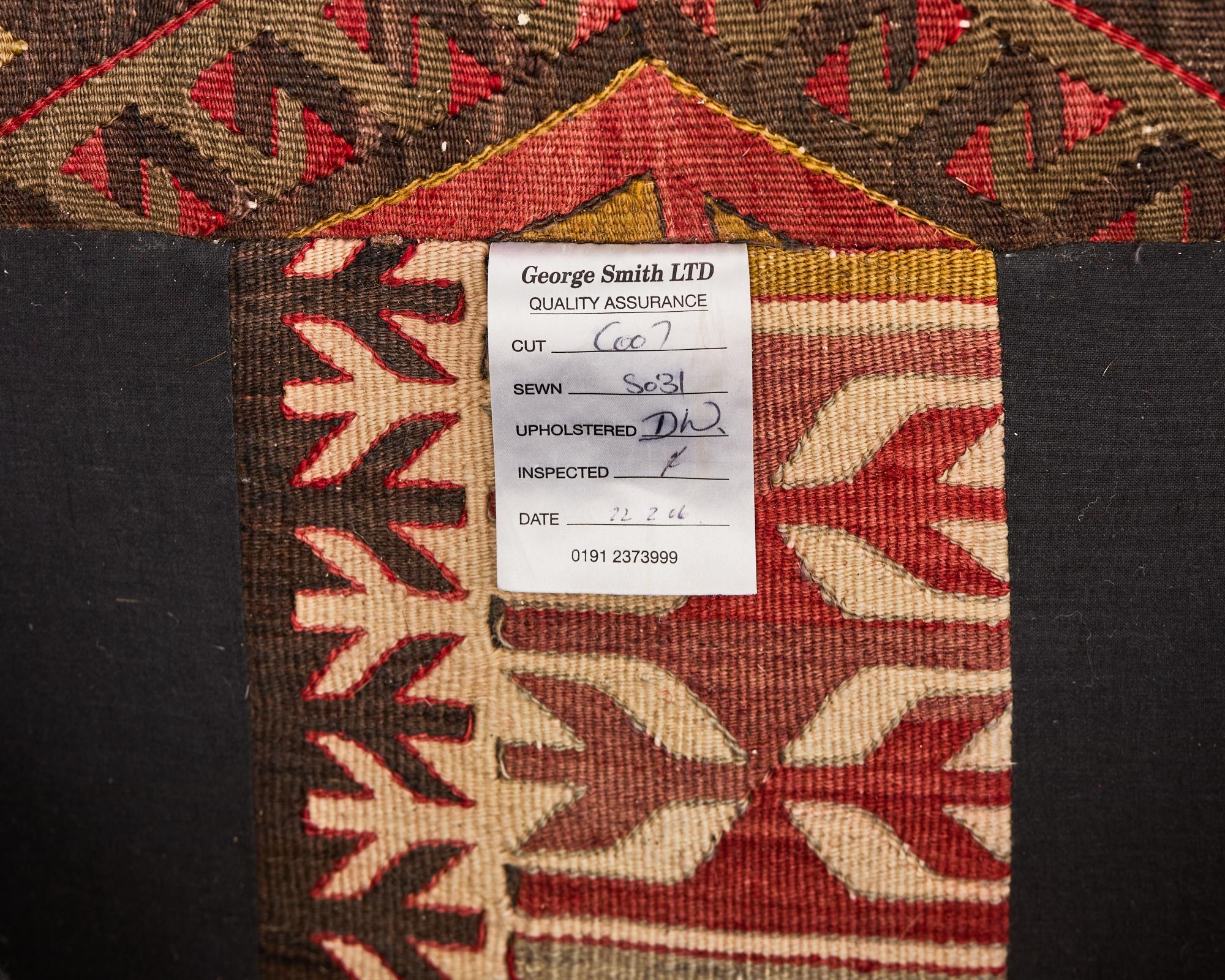 Contemporary George Smith Howard & Sons Kilim Upholstered Scroll Arm Sofa