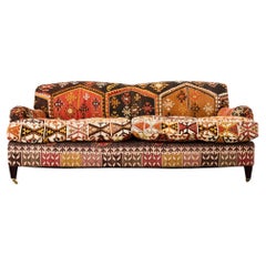 Used George Smith Howard & Sons Kilim Upholstered Scroll Arm Sofa 