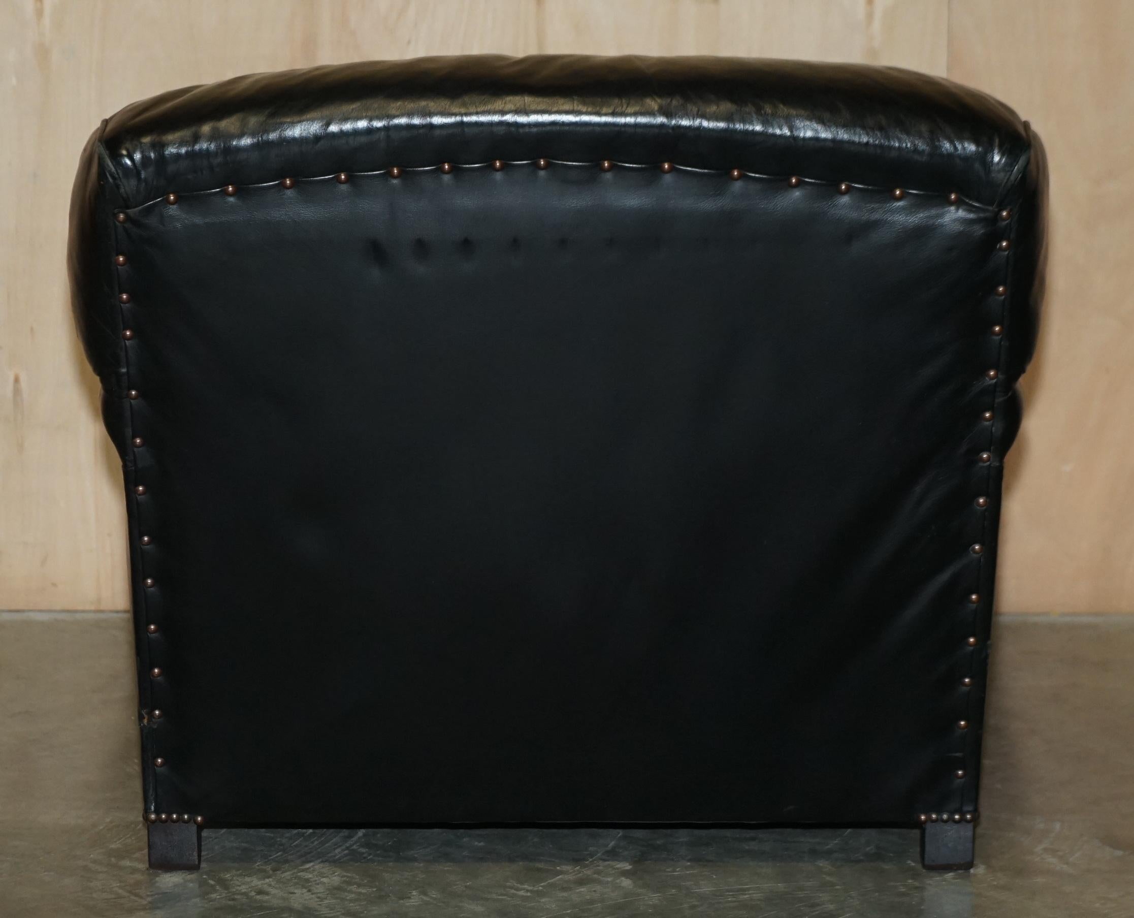 George Smith Howard & Son's Style Kilim & Black Leather American Flag Armchair For Sale 7