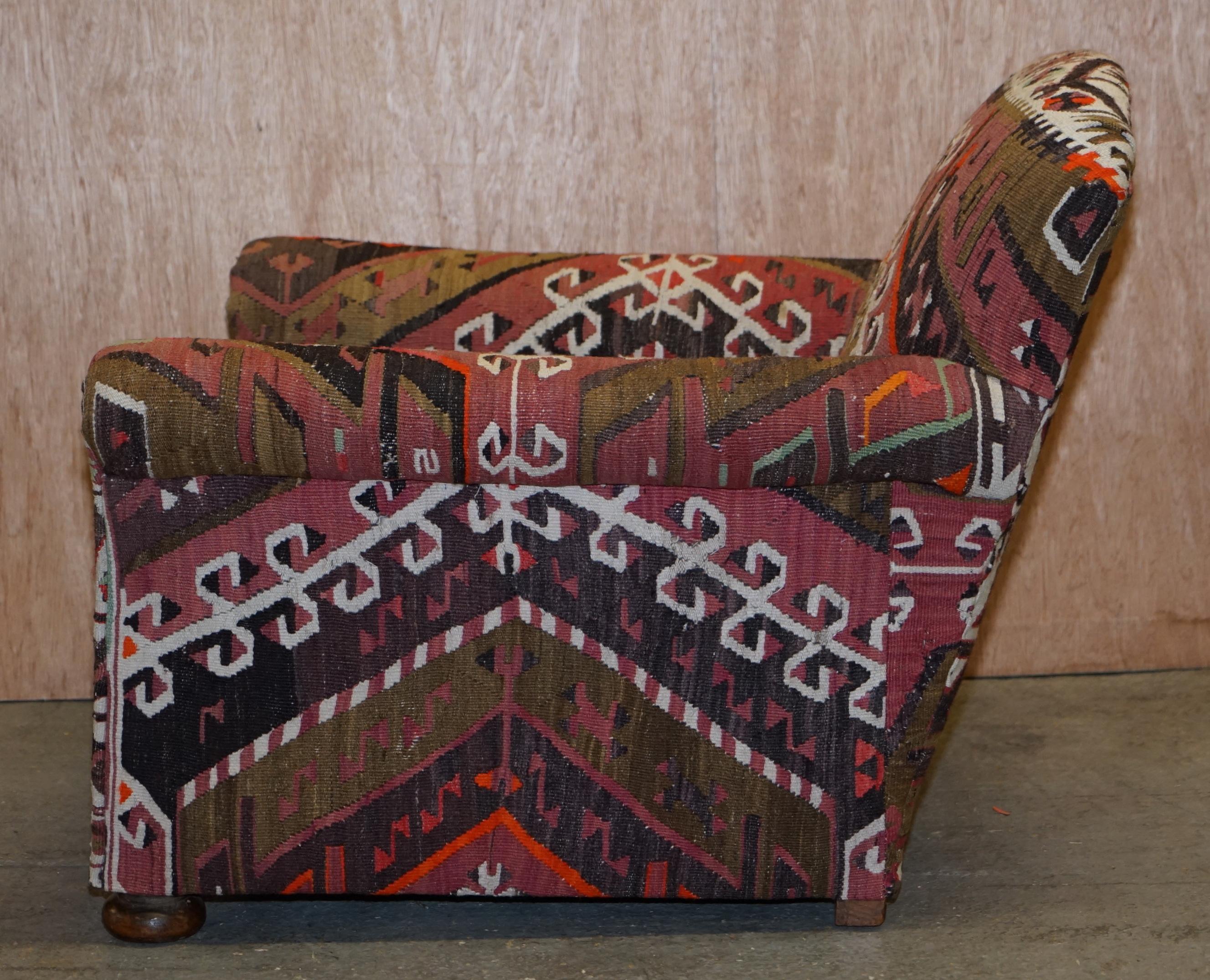 George Smith Kilim Upholstered English Country House Club Armchair 8
