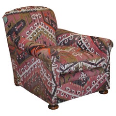 George Smith Kilim Upholstered English Country House Club Armchair