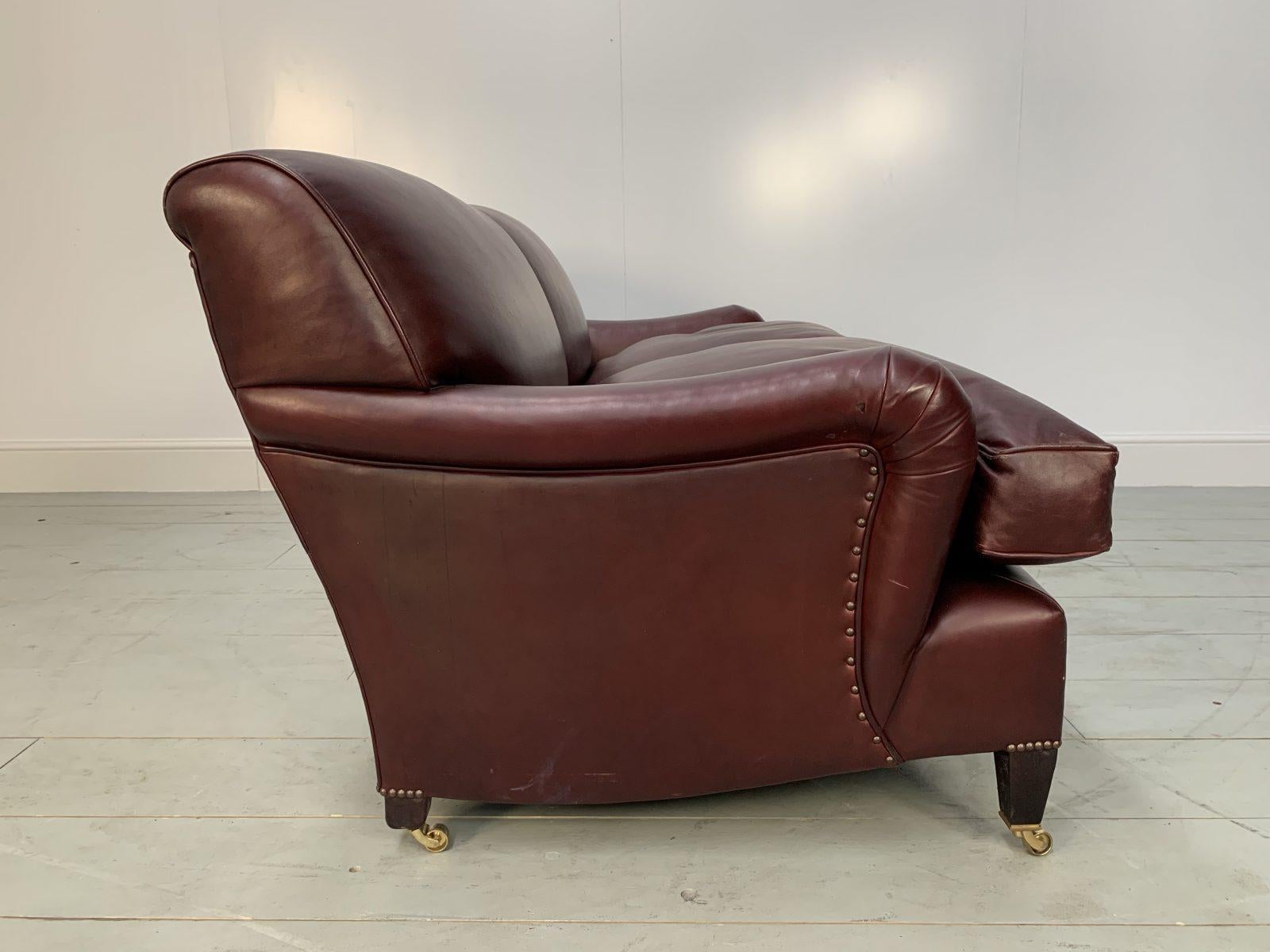 XXIe siècle et contemporain Canapé en cuir George Smith - Signature Standard-Arm - Grand canapé 2,5 places en bœuf en vente