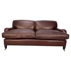 George Smith Leather Sofa – Signature “Standard-Arm” – Large 2.5-Seat Sofa in Ox